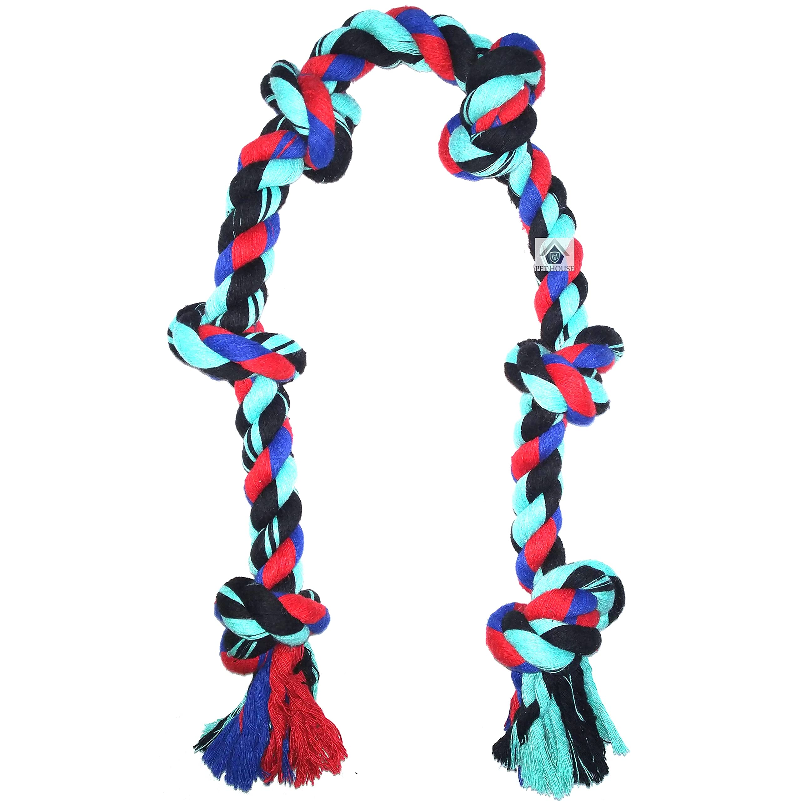 Ms Pet House 6 Knots Cotton Rope Dog Chew Toy For Medium To Adult Dogs 30 Inch Long  Extra Durable (Same Colour  Xxl)