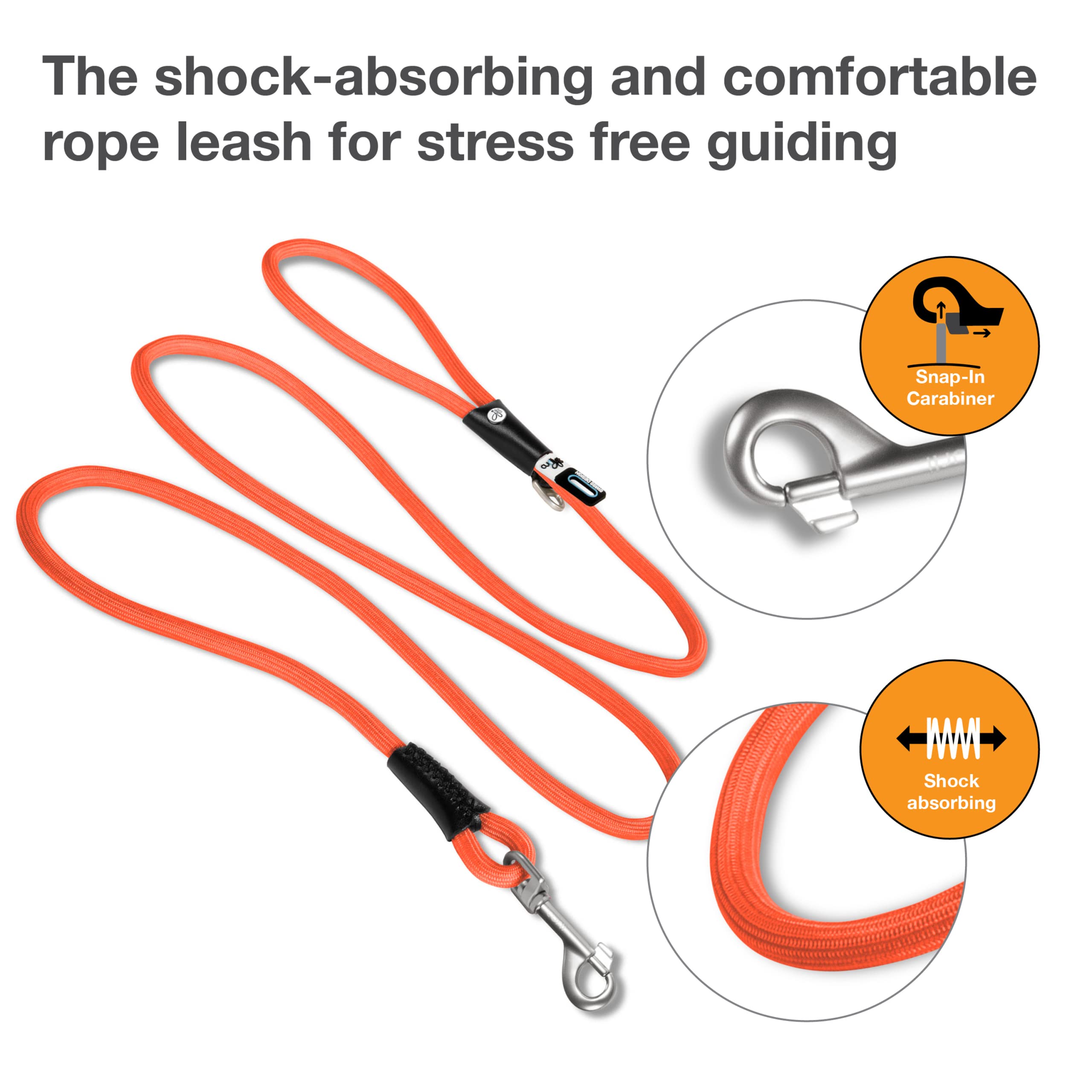 Stretch Comfort Leash Sun Orange M