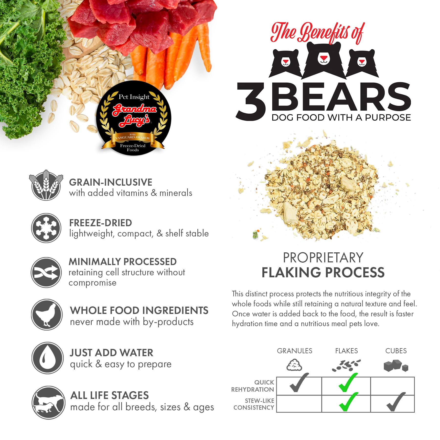 Grandma Lucys 3 Bears Beef Dog Food - 1lb