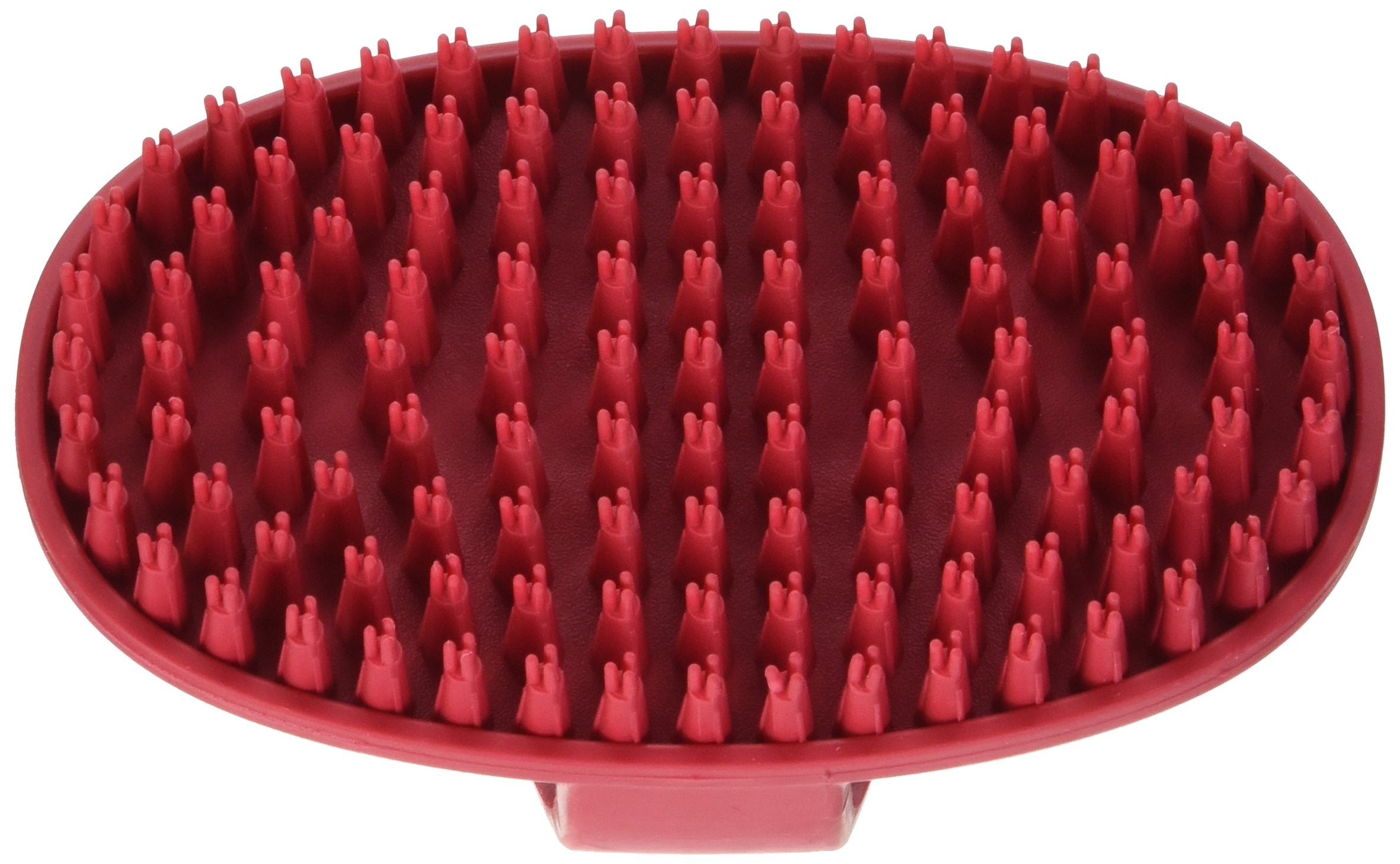 Le Salon Essentials Rubber Grooming Brush With Loop Handle, Red
