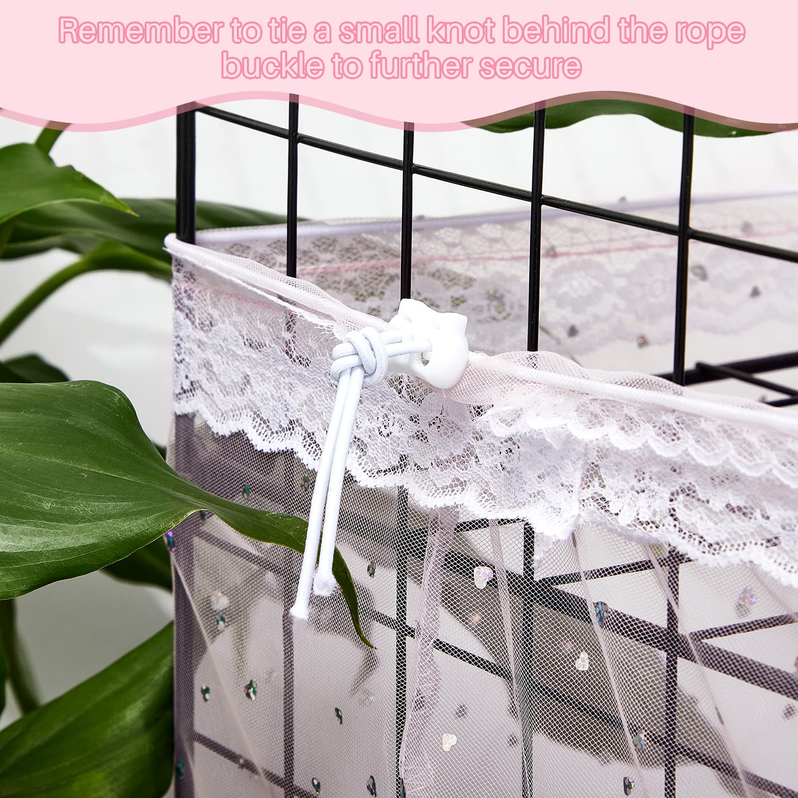 Twinkle Star Large Bird Cage Cover – Extra Large Nylon Mesh Seed Guard Skirt for Parakeet, Macaw, African Birdcages (Pink, XL)