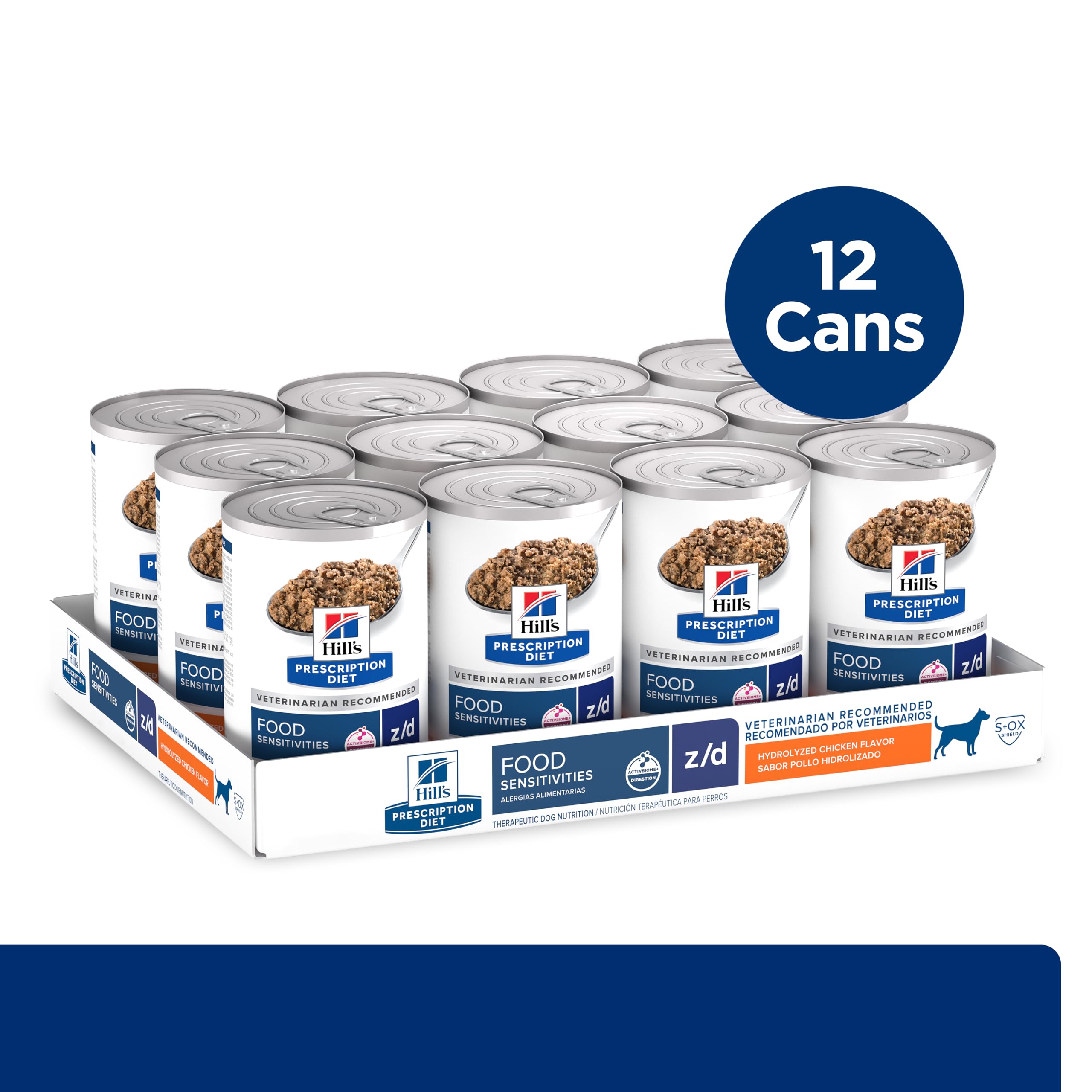 Hills Prescription Diet z/d Skin/Food Sensitivities Hydrolyzed Wet Dog Food, Veterinary Diet, 13 oz. Cans, 12-Pack