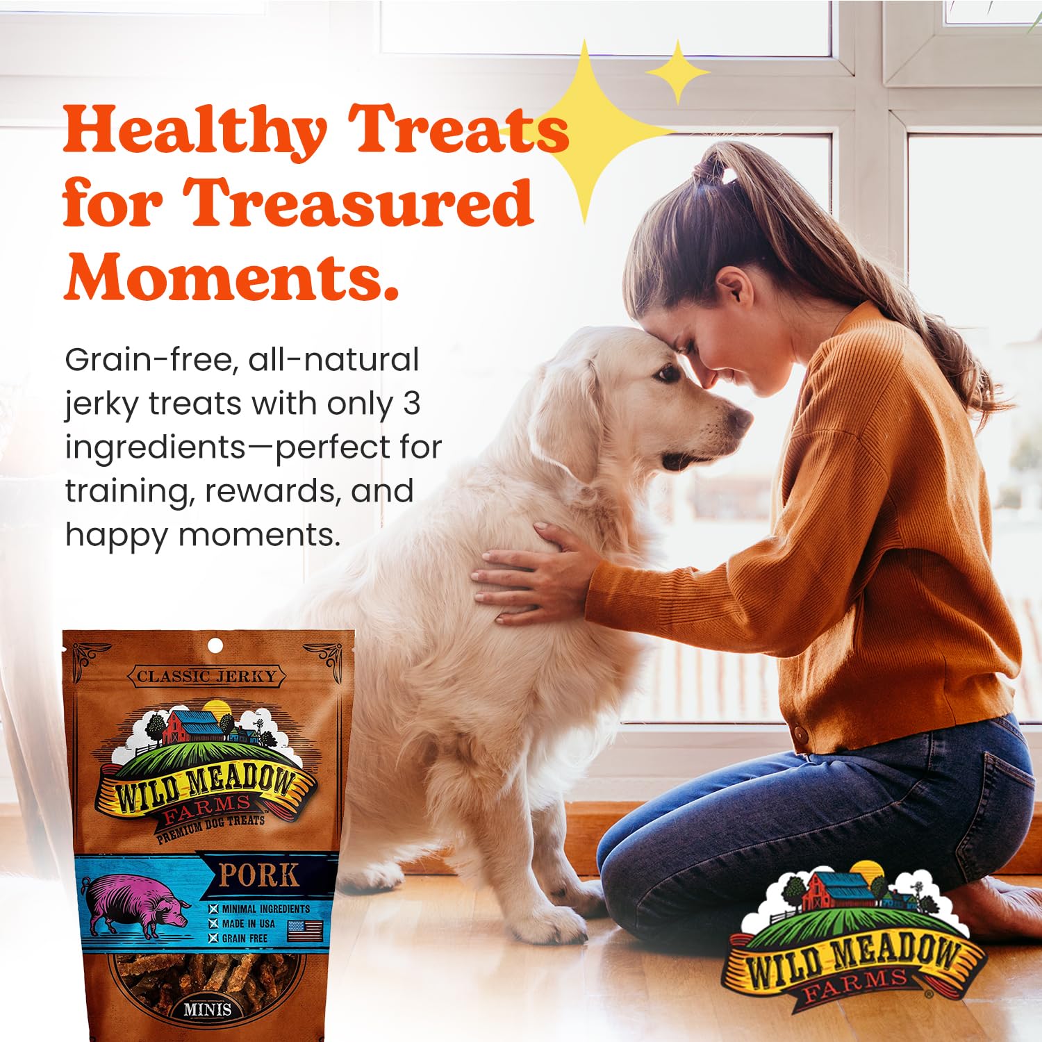 Wild Meadow Farms - Classic Salmon Minis, Soft Jerky Training Treats for Dogs, Grain-Free, All-Natural & Perfectly Sized for Tra