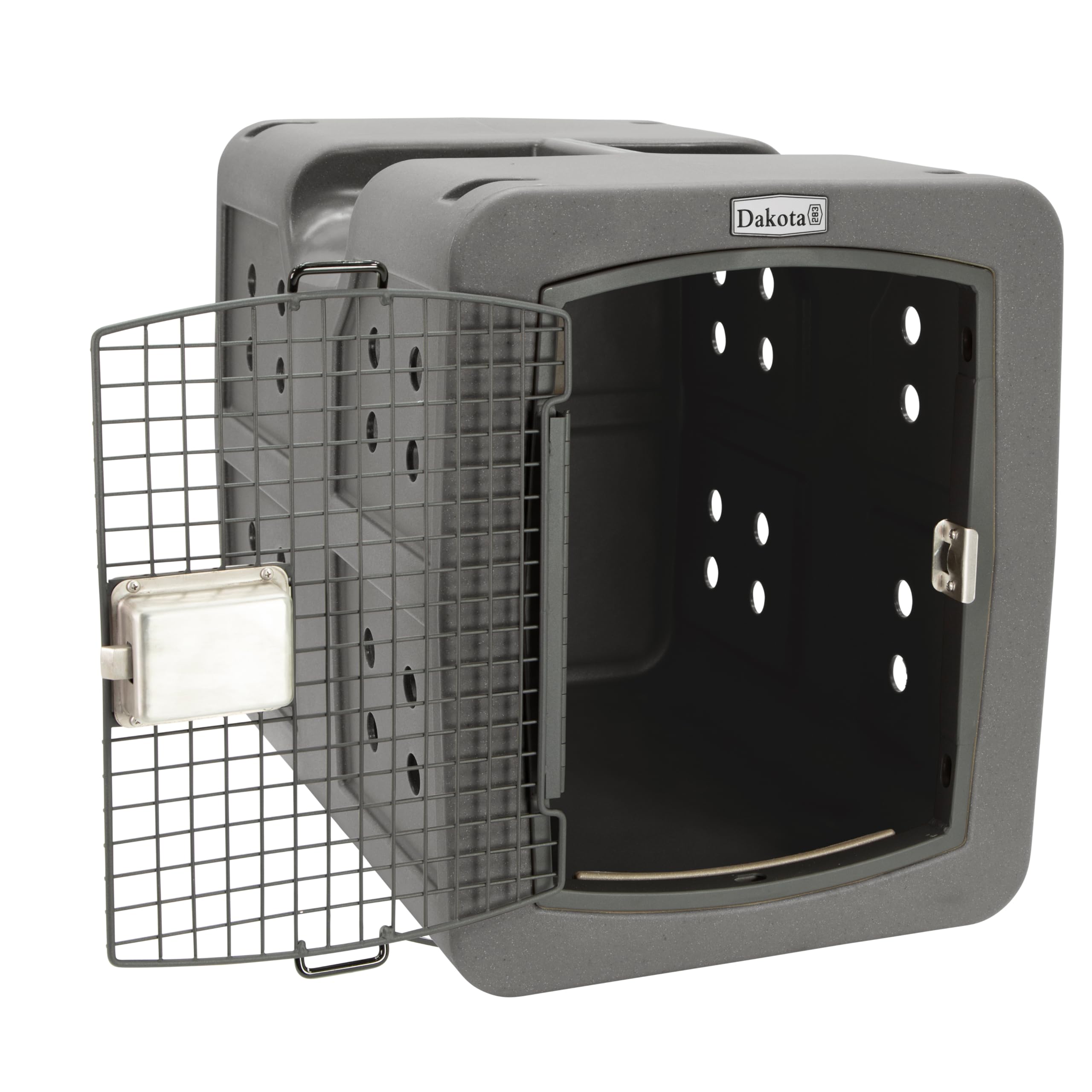 Dakota283 G3 Portable And High Security Polyethylene Framed Door Dog Kennel With Keyed Paddle Latching Door, Medium, Dark Granit