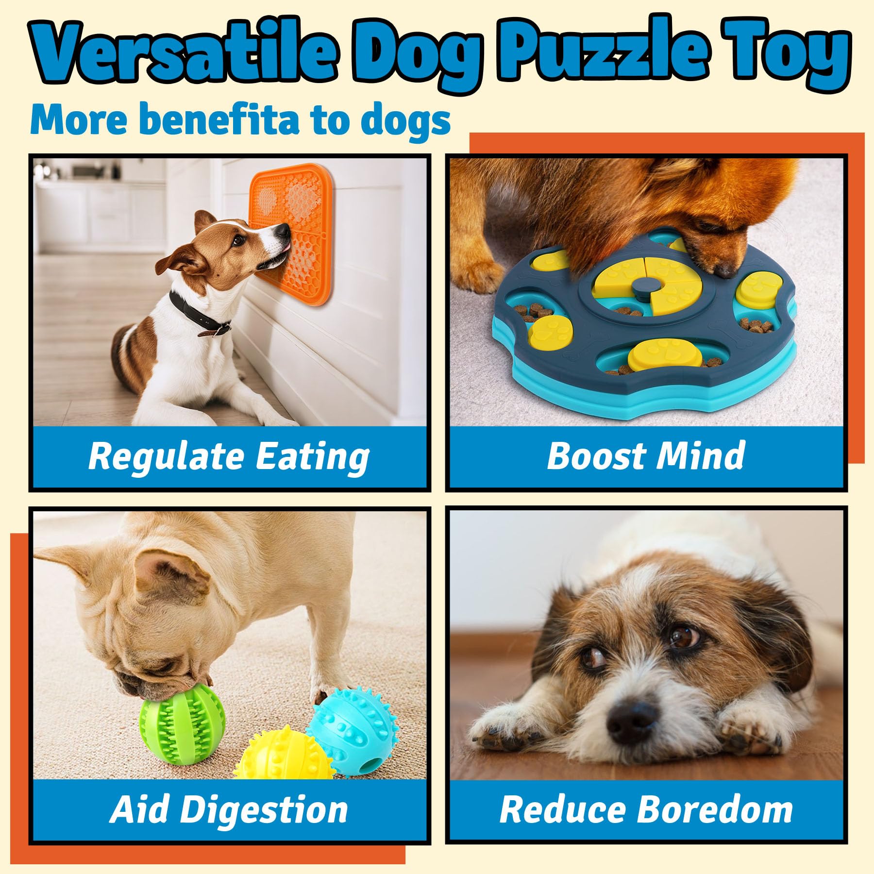 Forfon 9 Pack Engaging Dog Puzzle Toy Set - Mentally Stimulating Enrichment Toys for Small & Medium Dogs, Includes Lick Mat with