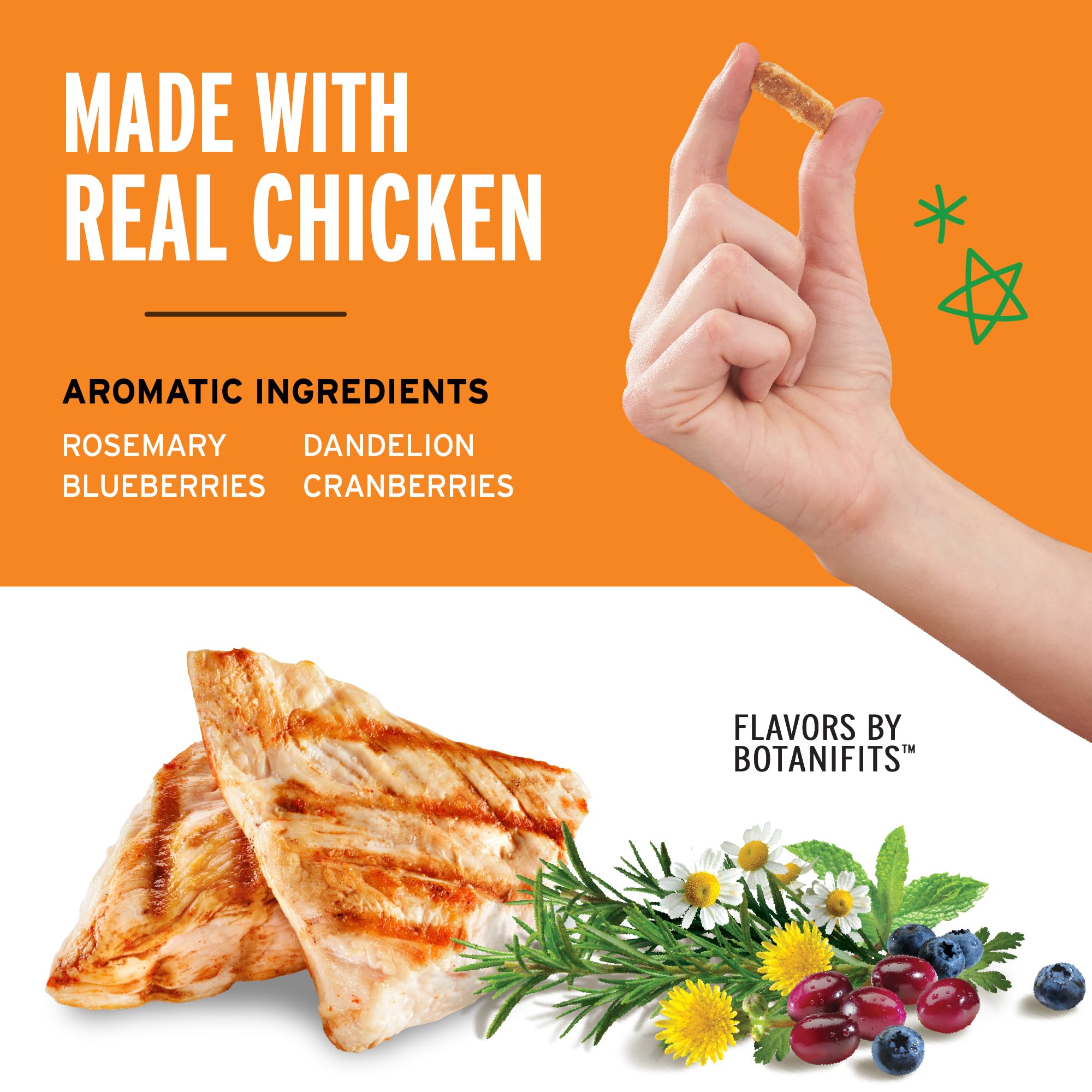 Pet Botanics 12 oz. Pouch Training Rewards Jerky Bites, Chicken Recipe, with 225 Treats Per Bag, The Choice of Top Trainers