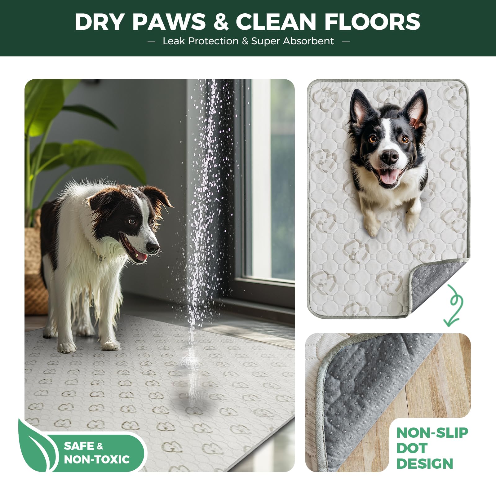 Fxw Washable Pee Pads For Dogs, Puppy Pads With Super Absorbent, Specifically Designed For 42Inch Cages, Rectangle, 41'' X 27'',