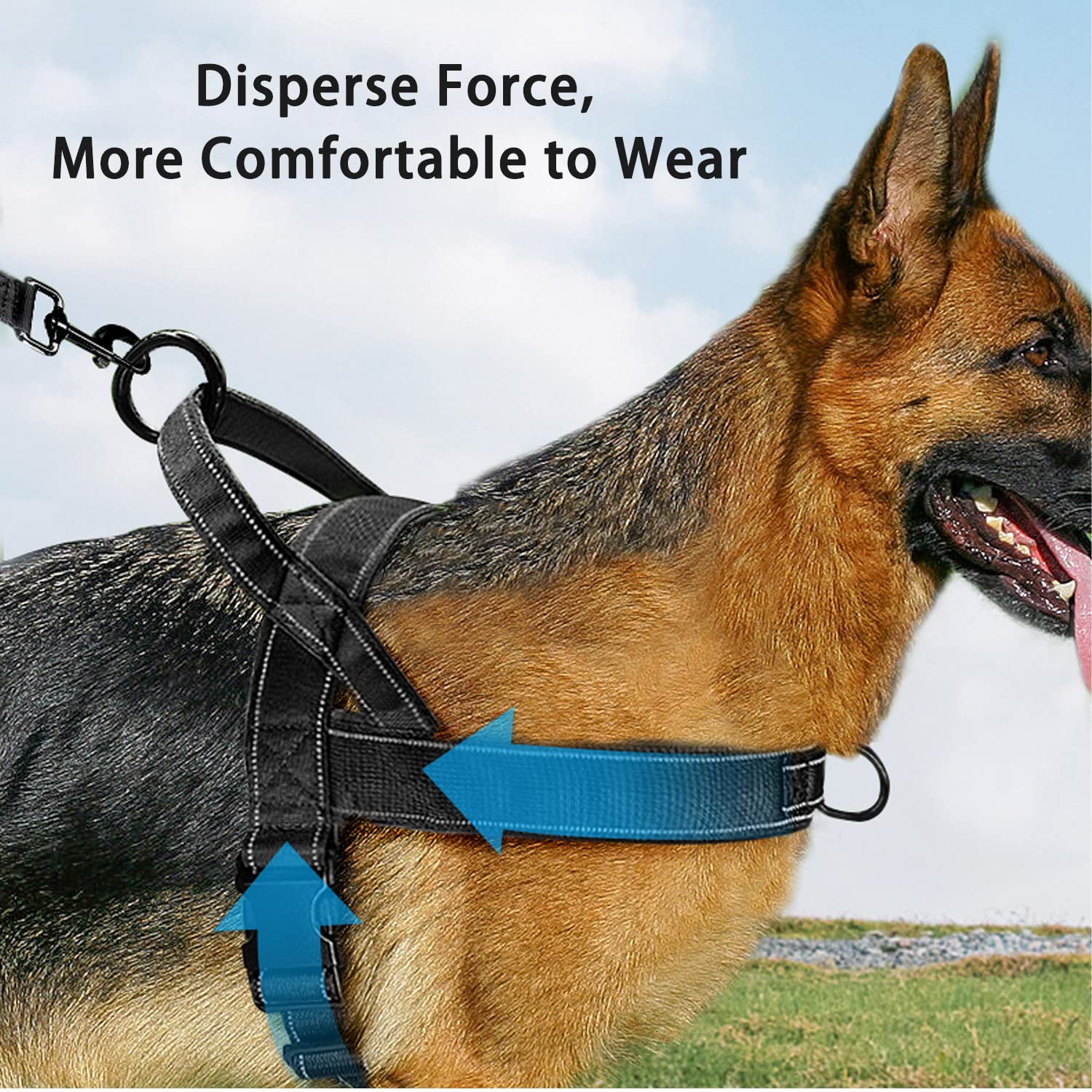 Qifbyfb No Pull Dog Harness For Medium Large Dog, Reflective Escape Proof Adjustable No Pulling Dog Harness, Dog Harness Green M