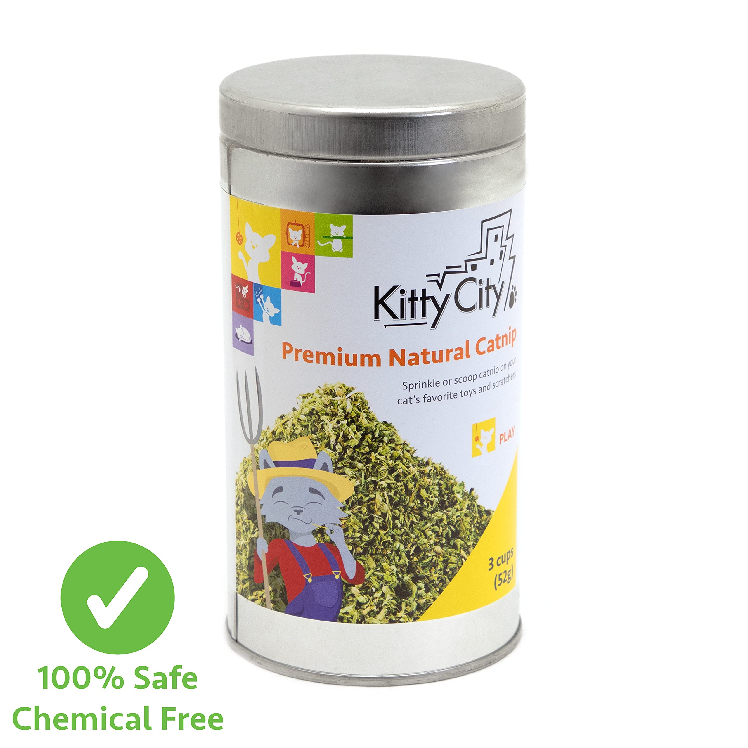 Kitty City Cat Premium Natural Catnip Collection, Catnip Tin
