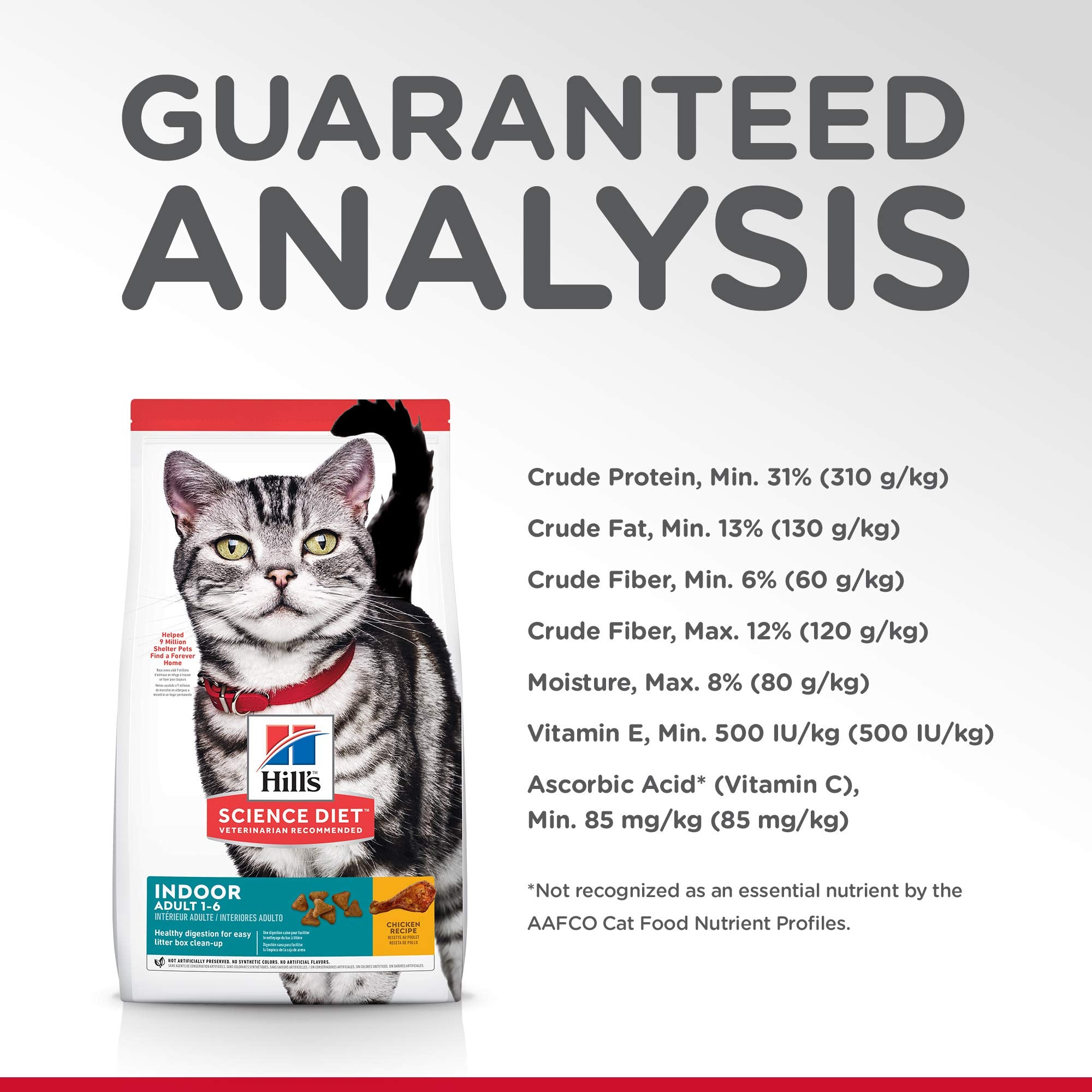 Hills Science Diet Dry Cat Food, Adult, Indoor, Chicken Recipe 3.5 lb Bag