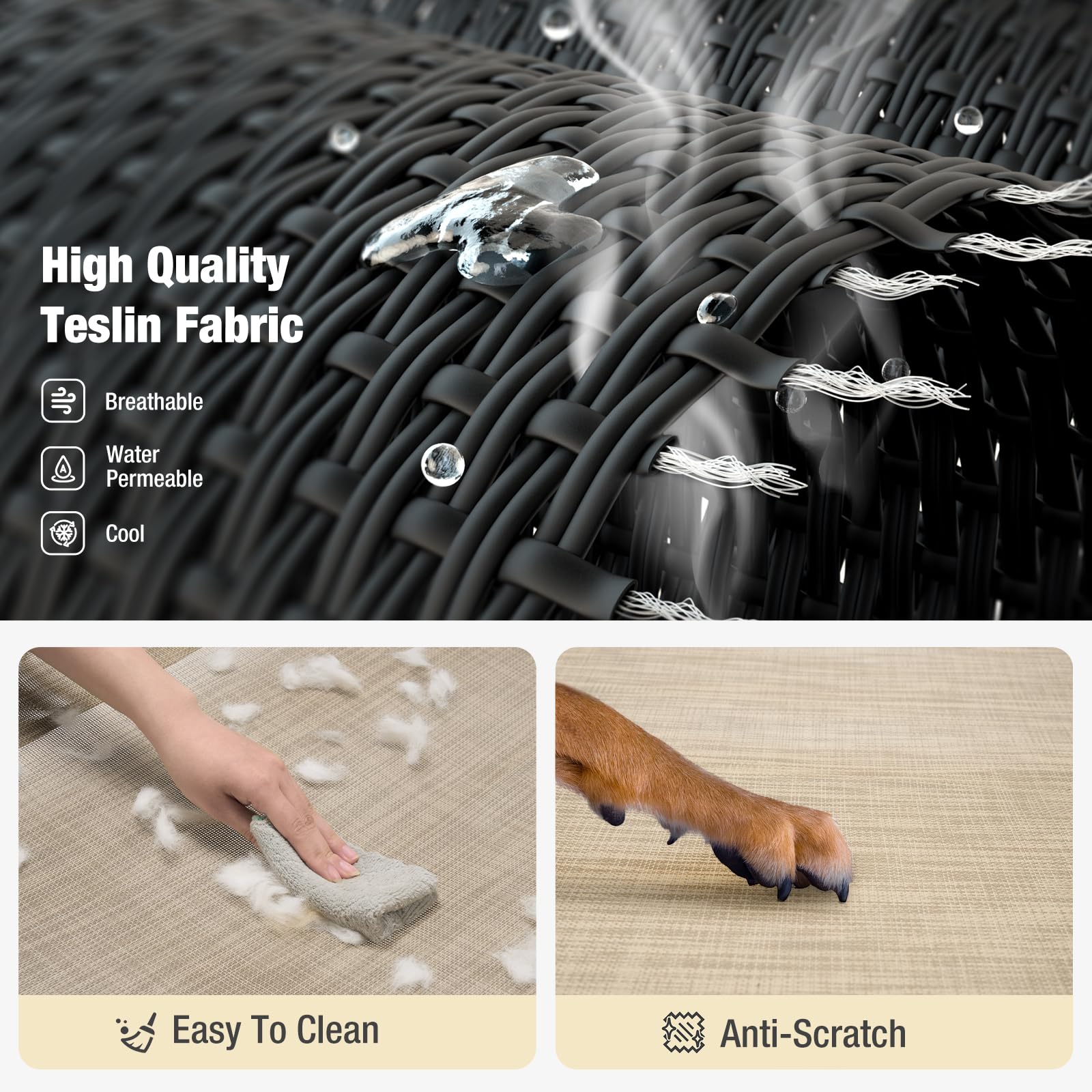 Veehoo Cooling Elevated Dog Bed, Guardrail Raised Pet Cot, Indoor & Outdoor Xxl Pet Bed With Washable & Breathable Teslin Mesh,