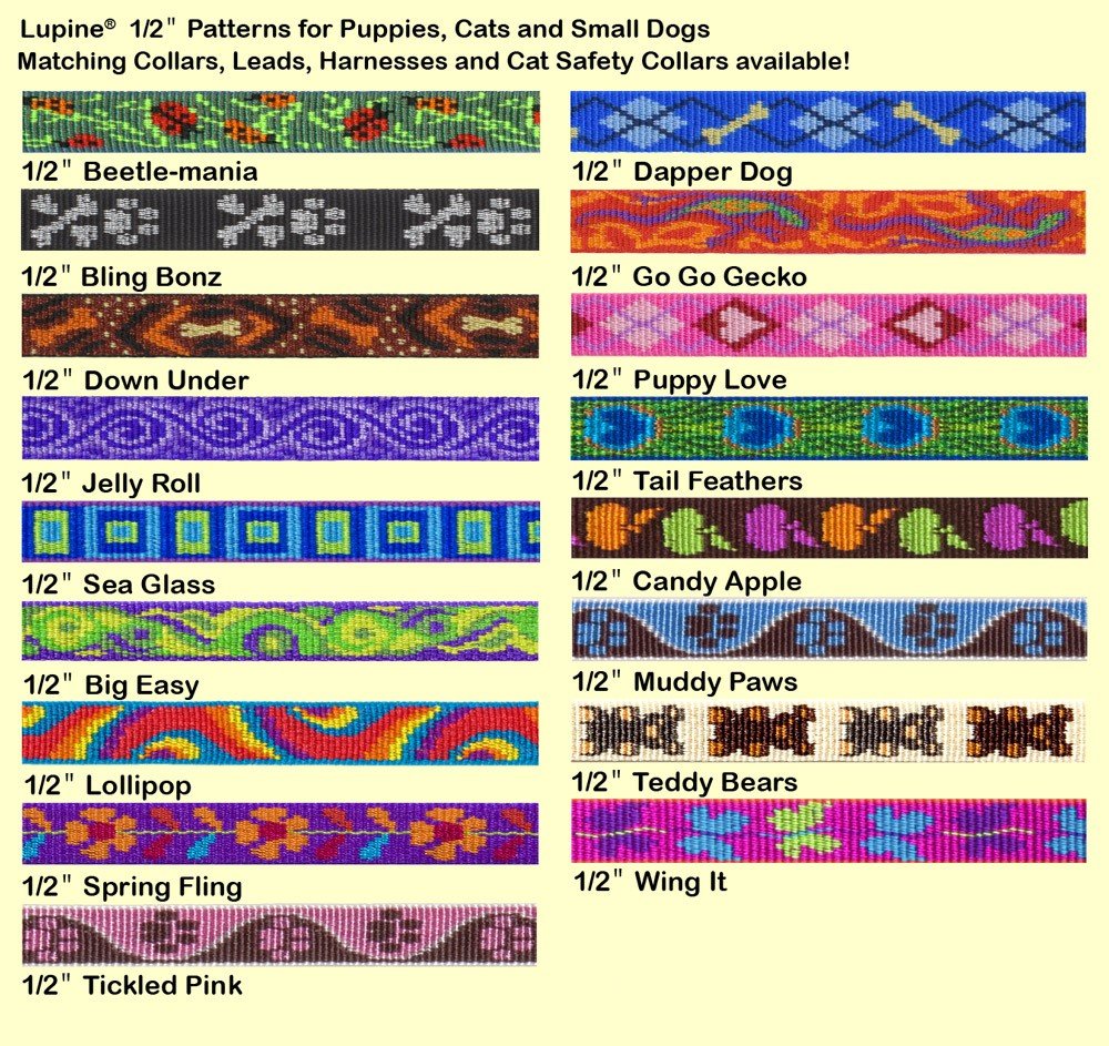 LupinePet Originals 1/2'' Jelly Roll 10-13'' Step In Harness for Extra Small Dogs
