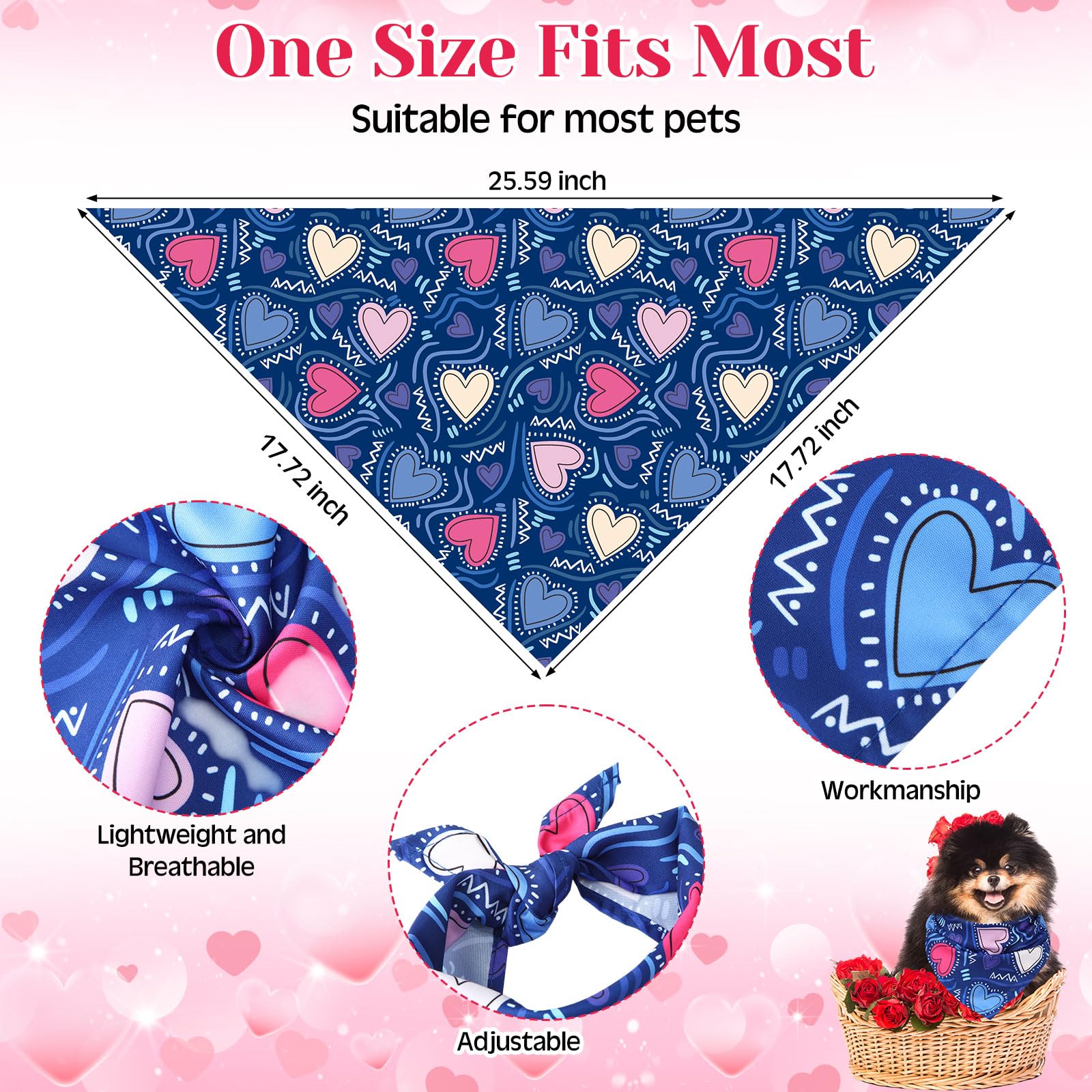 Amylove 120 Pcs Dog Bandanas Bulk Holiday Triangle Dog Pack Puppy Kerchief Bandana Adjustable Pet Scarf For Pet Cat Costume Acce