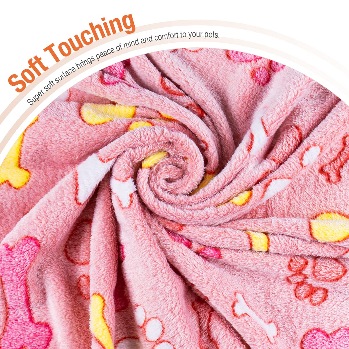 Pet Soft Blankets For Dogs - Fluffy Cats Dogs Blankets For Small Medium & Large Dogs, Cute Print Pet Throw Puppy Blankets Fleece (Bone, 3L), Large(41'*31')