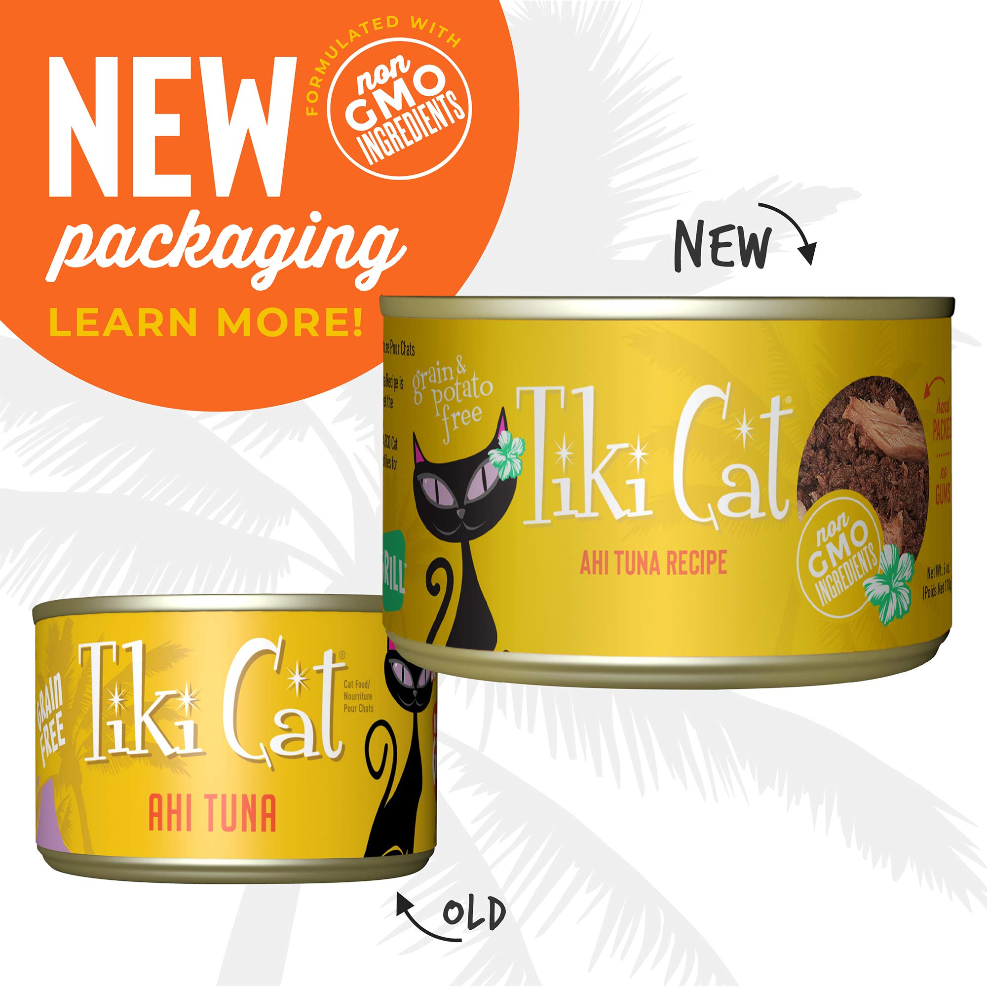 Tiki Cat Grill, Ahi Tuna, High-Protein and 100% Non-GMO Ingredients, Wet Whole Foods Cat Food for All Life Stages, 6 oz. Cans (P