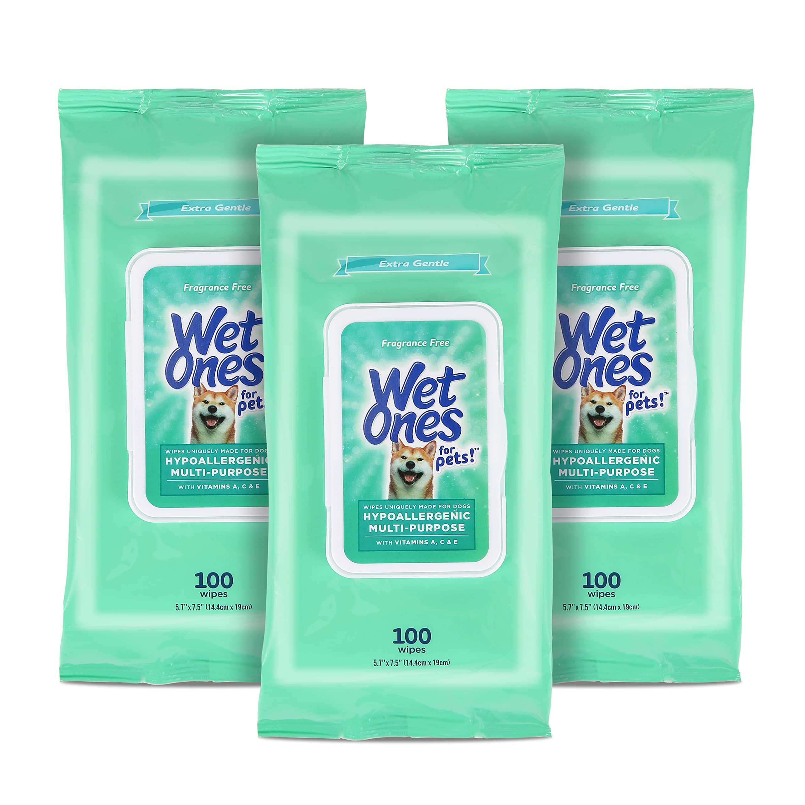 Wet Ones For Pets Multi-Purpose Dog Wipes With Vitamins A, C + E - Fragrance-Free Dog Wipes For All Dogs Wipes With Wet Lock Sea