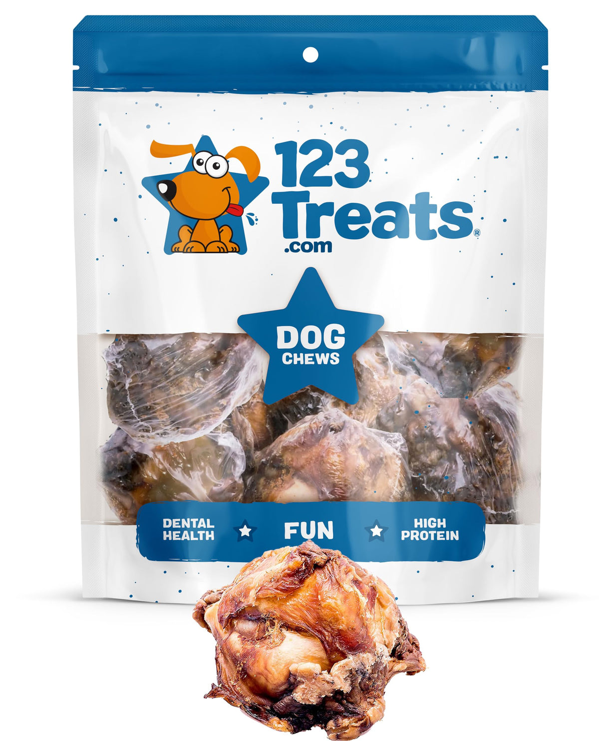 123 Treats - Knee Cap Beef Bones 100% Natural Dog Bones, Made From Premium Usa Grass Fed Beef, Pack Of 10