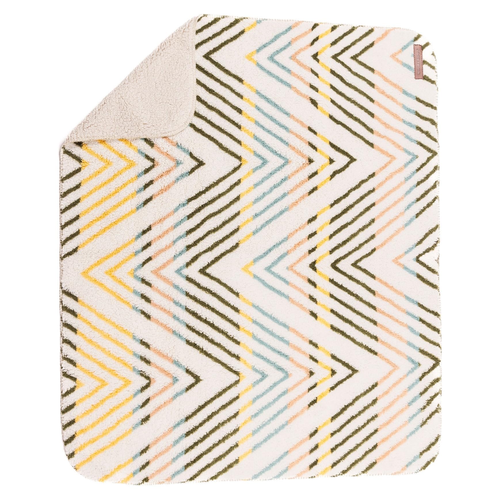 Wilderdog Sherpa Fleece Waterproof Dog Blanket - 60'' X 90'' - Cream