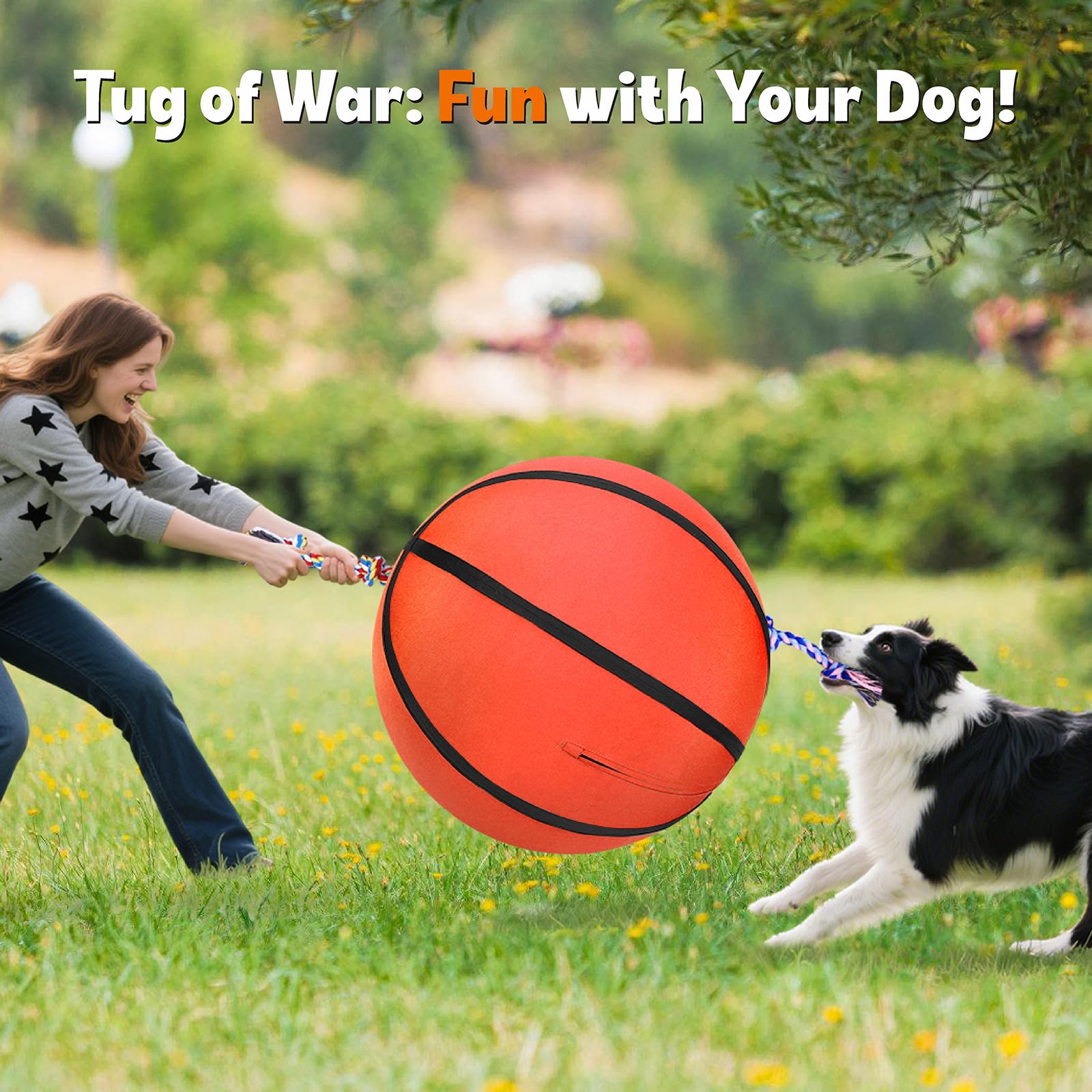 AIPERRO 25 Herding Ball for Dogs, Upgrade & Reinforce Medium to Large Dog Training Toys for Australian Shepherd, Horse Balls wit