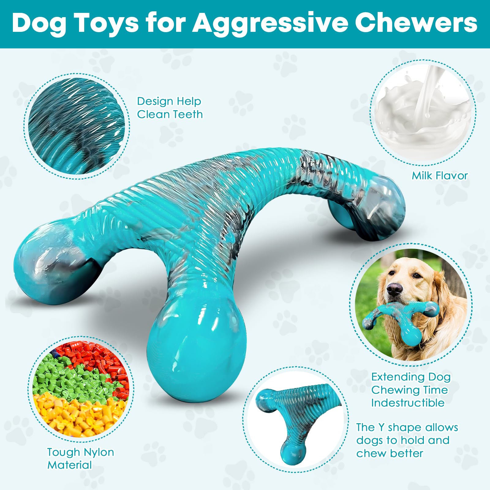 Fuufome Dog Chew Toy For Aggressive Chewers, Indestructible Tough Dog Toys For Large/Medium/Super Chewer Dogs