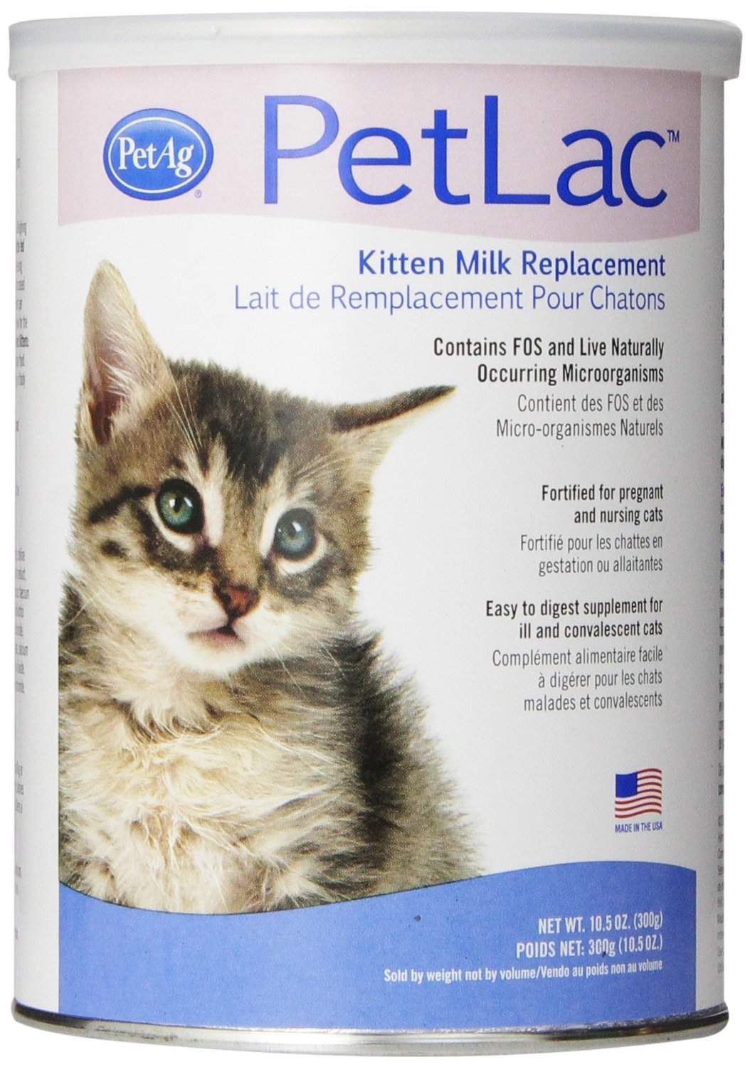 Pet-Ag PetLac Powder for Kittens - 10.5 oz, Pack of 4 - Kitten Milk Replacement Powder for Kittens Newborn to Six Weeks Old - Ea