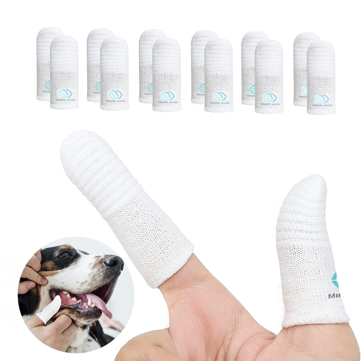 Moiilavin 12 Packs Pet Toothbrush For Small To Large Dogs Cats,Soft High Grade Finger Toothbrush,Teeth Oral Cleaning,Dental Care