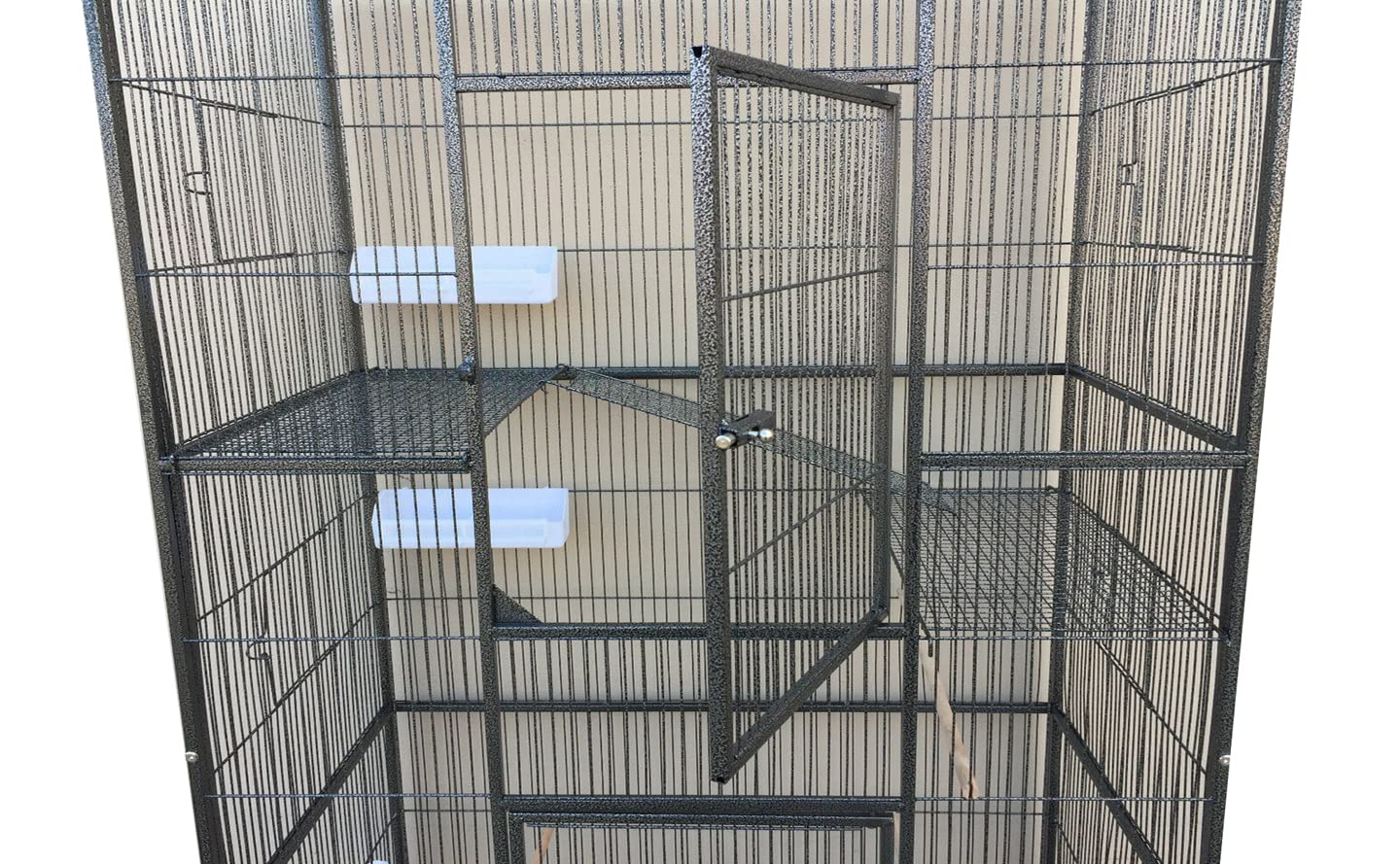 Extra Large Double Stackable Wrought Iron Chew-Proof Ferret Chinchilla Sugar Glider Small Animal Cage With Washable Tray And Rem