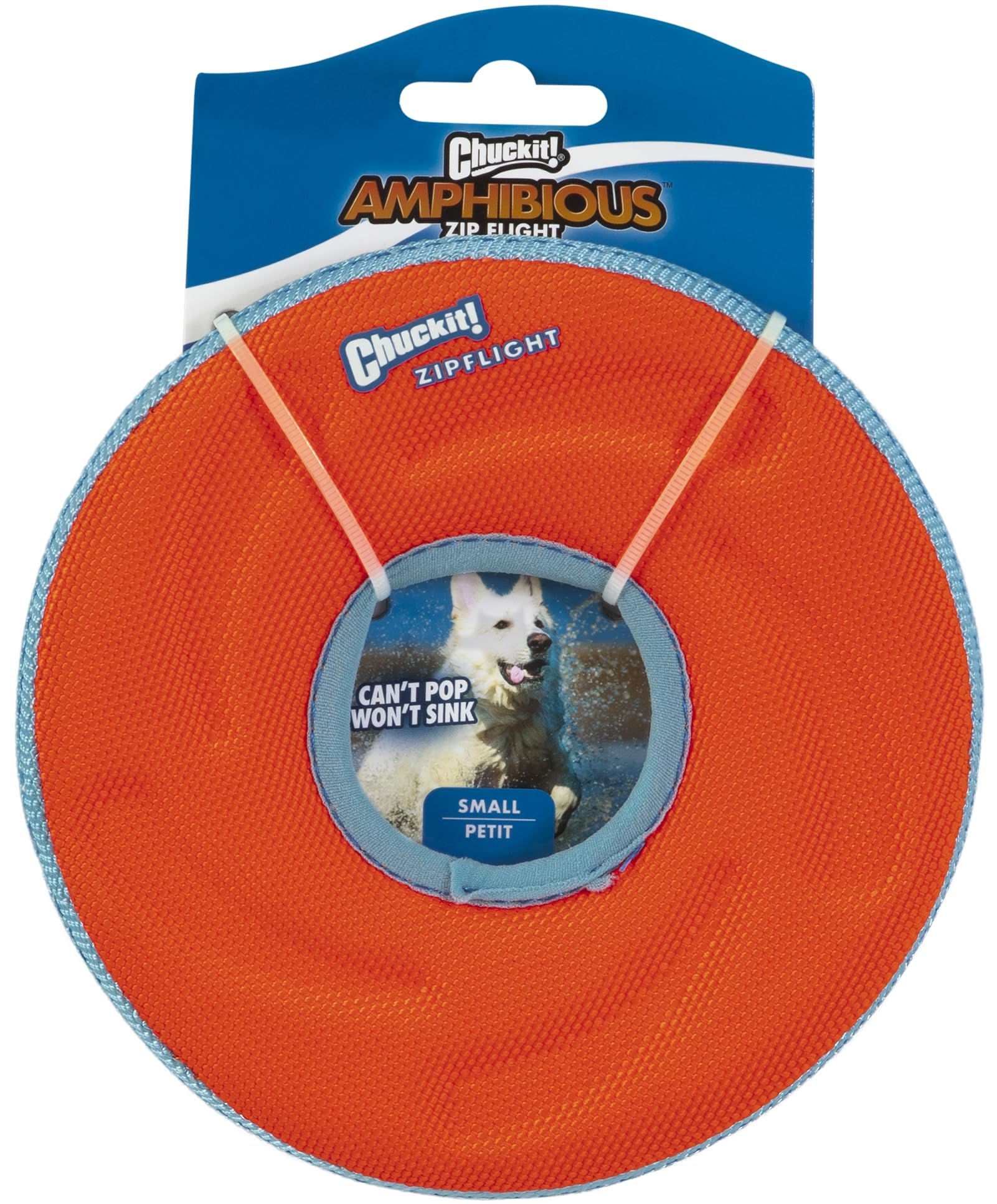 Chuckit! Zipflight Flying Disc Dog Toy, Small (6''), Orange And Blue