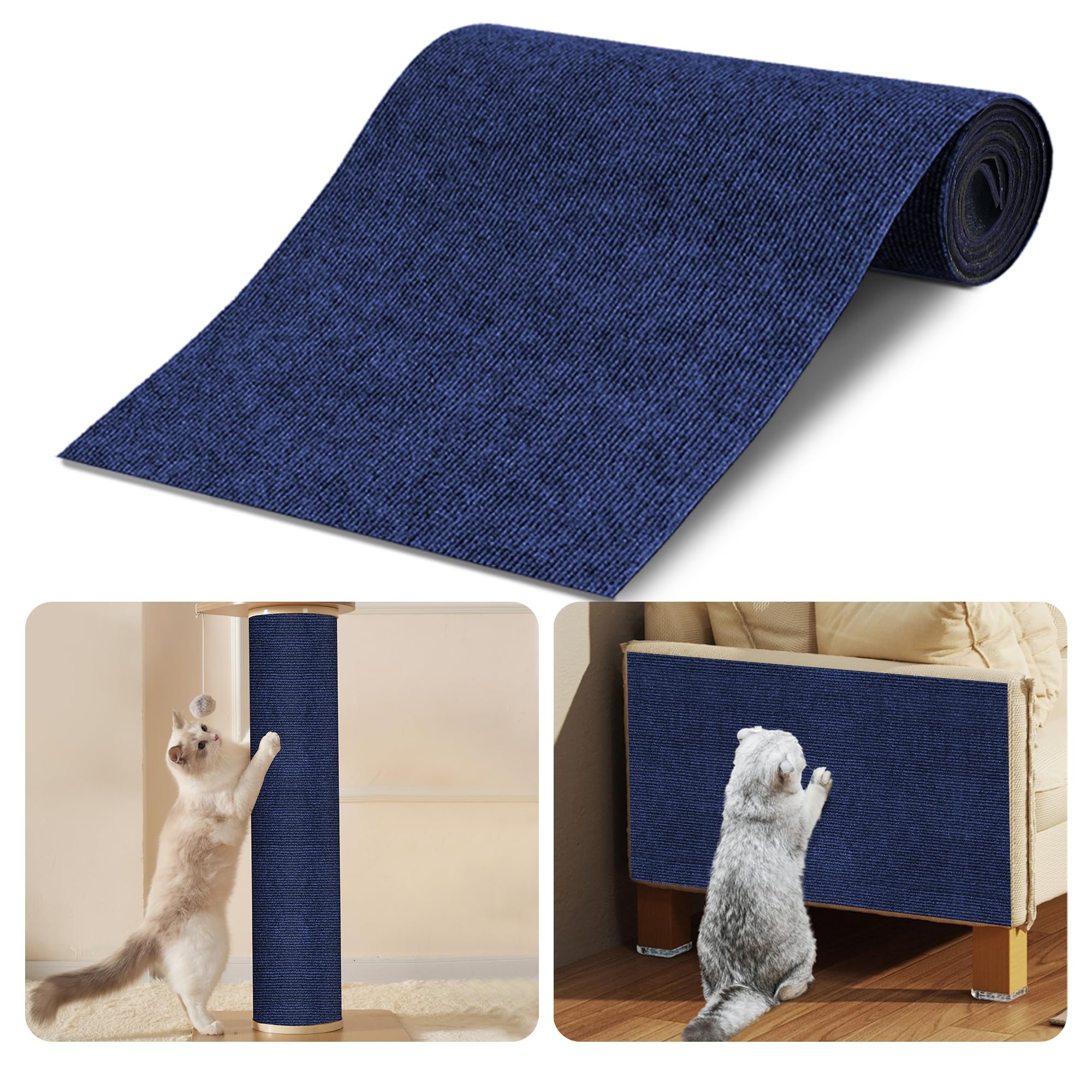 Cat Scratch Pads For Indoor Cats 2Pack,39.3'X15.7' Cat Scratch Mat Self-Adhesive Carpet Mat For Cat Tree,Cat Wall Shelves Cat 