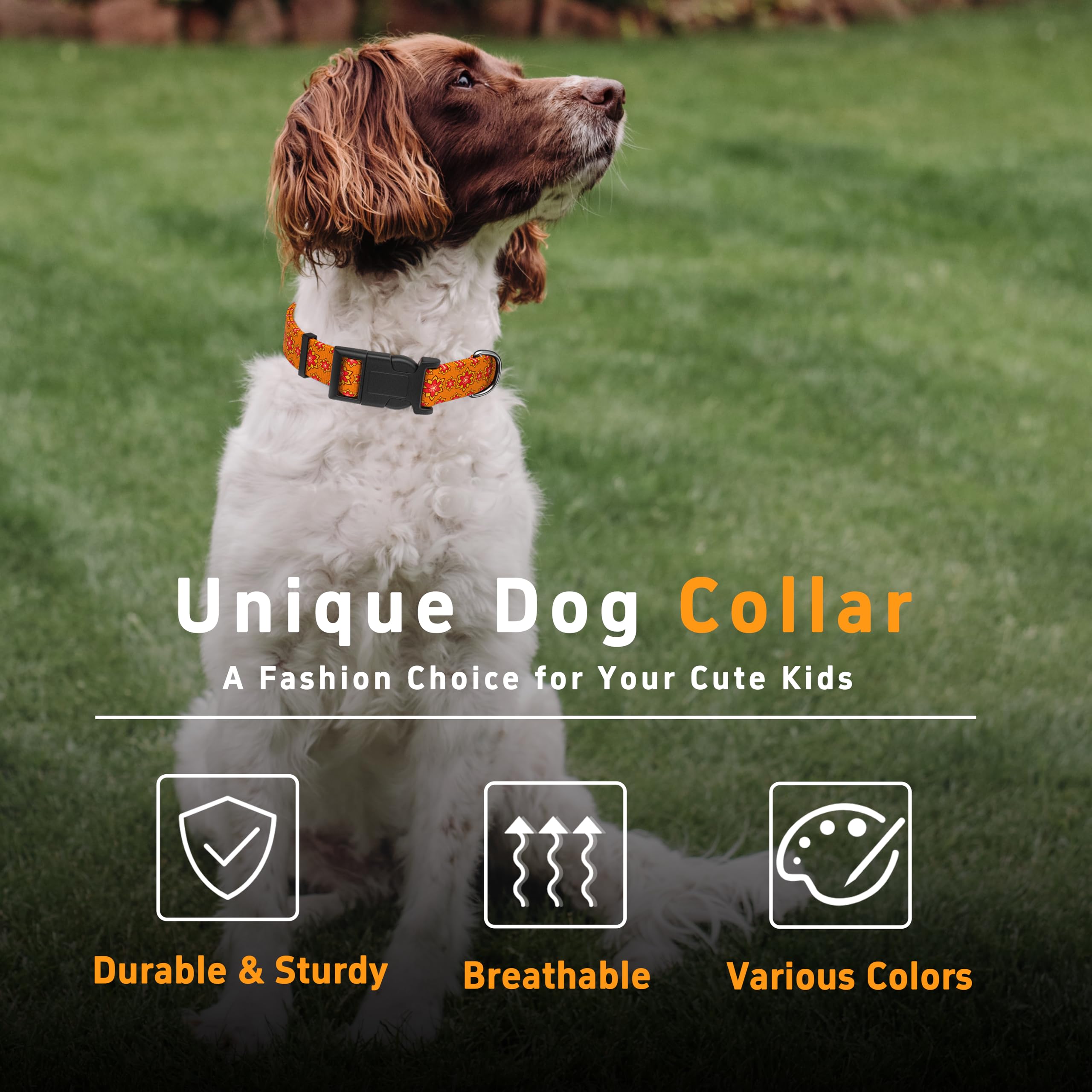 Seyezo Dog Collar, Classical Indian Spirit Boys Girls Puppy Collar For Small Medium Large Dogs, Adjustable Soft Indian Pet Colla