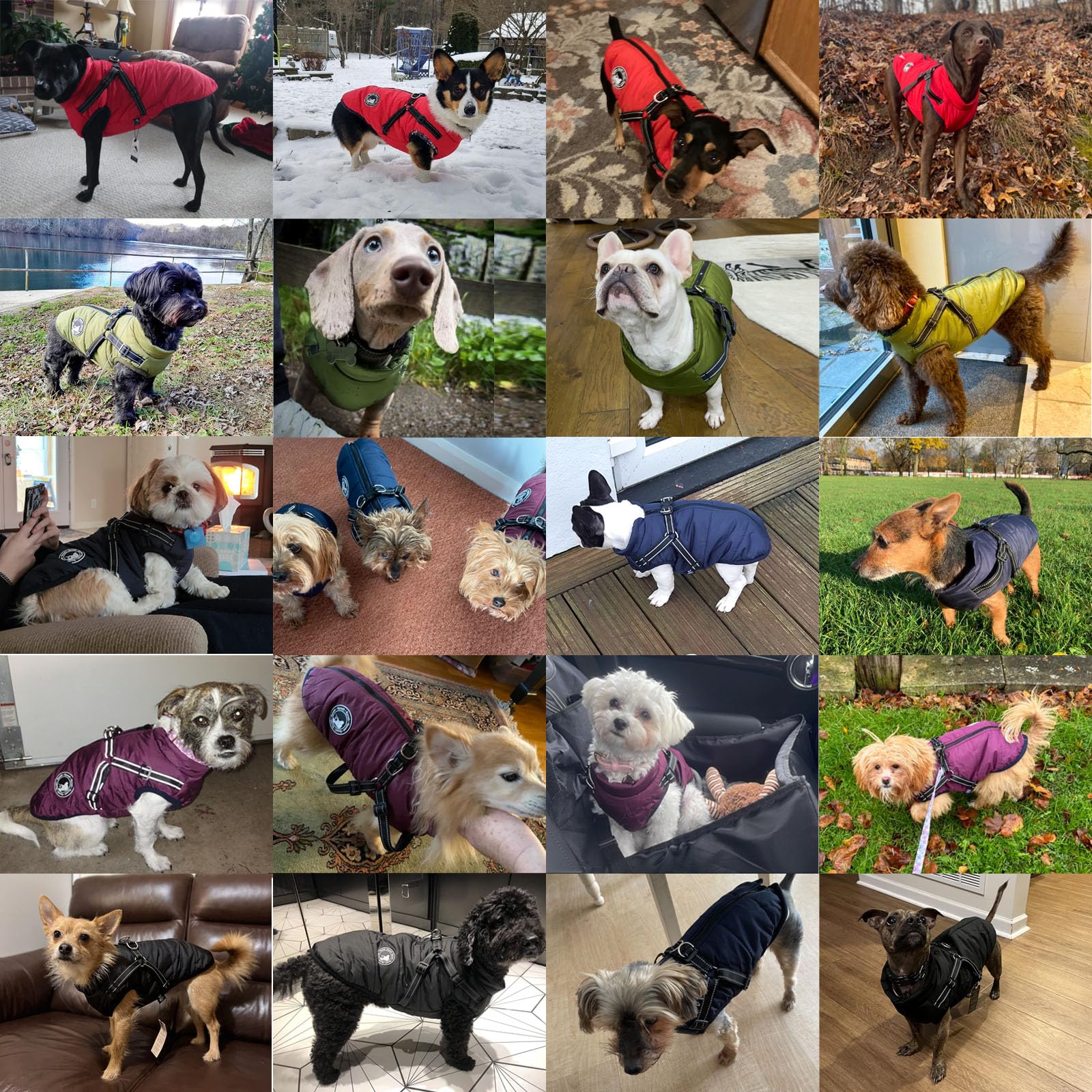 Gyuzh Dog Coat With Harness Winter Dog Coat Fleece Dog Jacket Waterproof Dog Coat Zipper Dog Jacket Puppy Coat Small Dog Clothes Dog Coat With Reflective Harness For Smal Medium Large Dogs