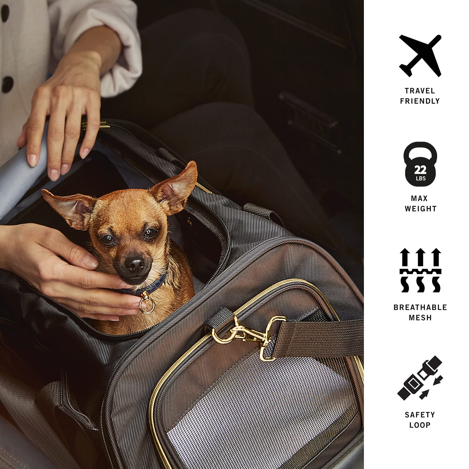 Kenneth Cole Reaction Collapsible Travel Pet Carrier Soft Multi-Entry Folding Portable Kennel Crate For Puppy Dog, Cat, And Rabbit Carrier Bag, Large Duffel Bag, Large Pet Carrier, Up To 22 Lbs