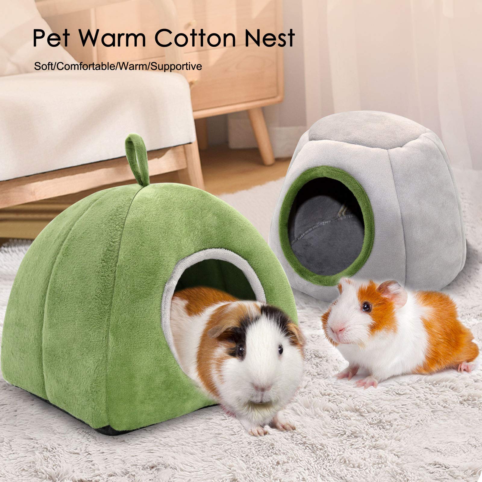 Yuepet Guinea Pig Bed 2 Pack - Washable Cage Accessories Small Animal Hideout For Chinchilla, Hamsters, Hedgehog