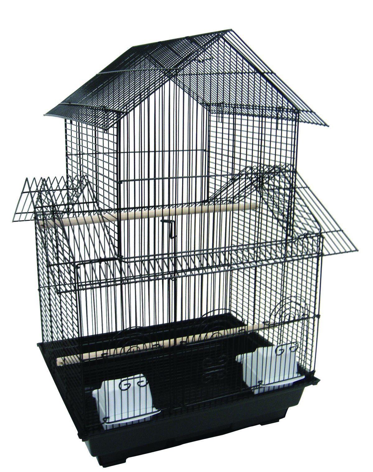 Yml A5844 3/8' Bar Spacing Pagoda Small Bird Cage, Black, 18' X 14'