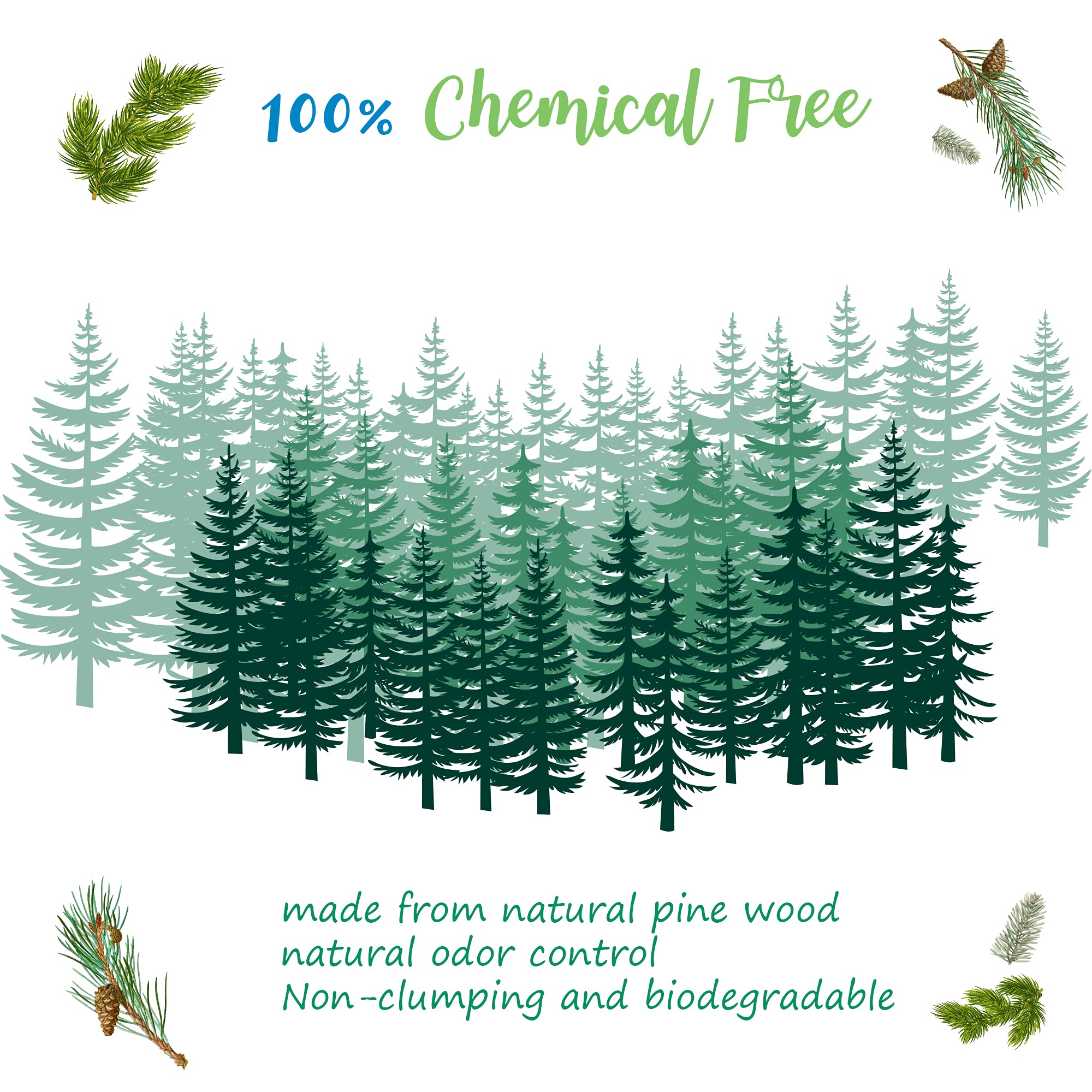 Casual Home 100% Natural Pine Wood Non-Clumping Cat Litter Wood Pellets - 8 Lbs