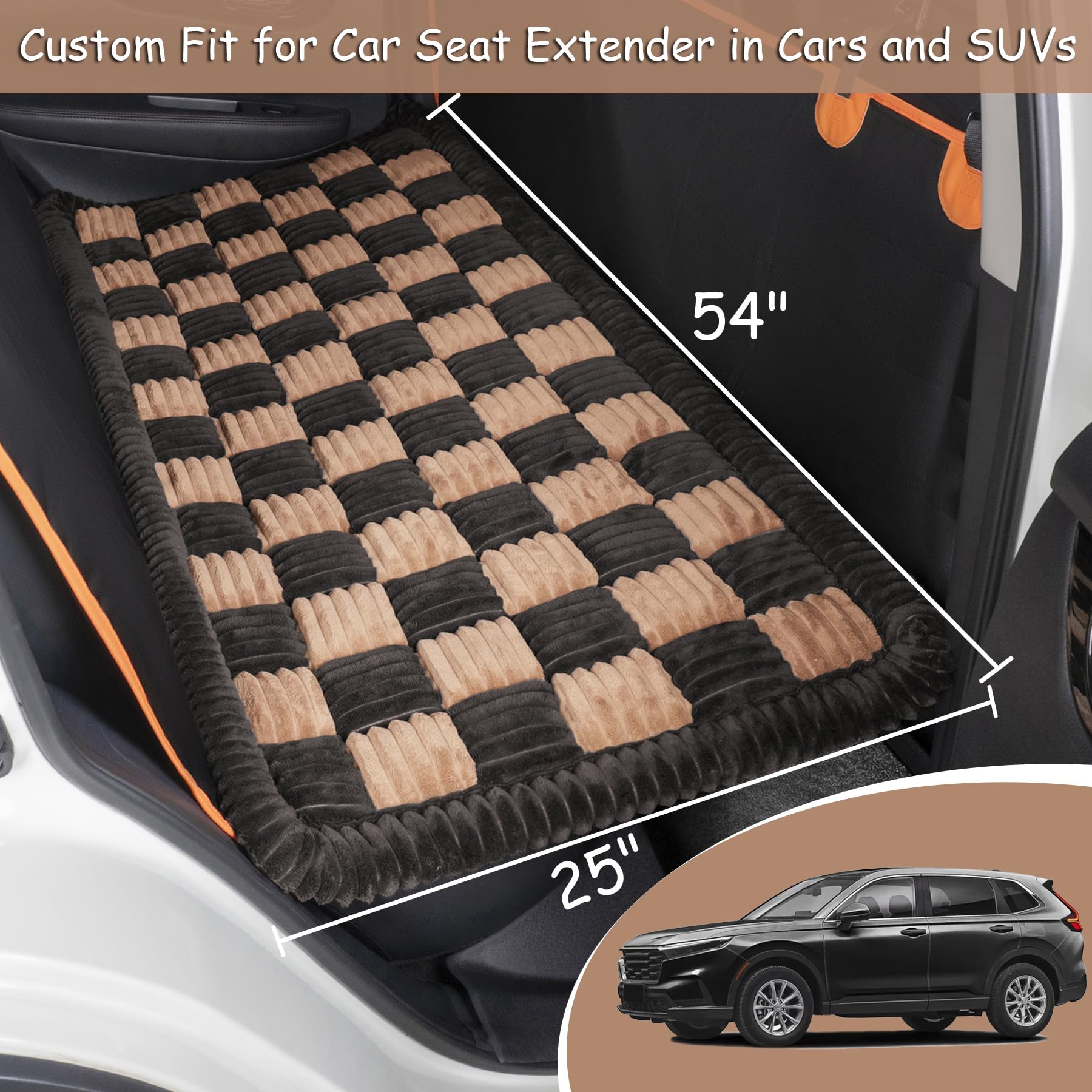 Hapyfost Dog Bed Mat For Car Back Seat, Non-Slip Dog Bed For Cars, Soft Furry Travel Pet Mat, Washable Blanket Custom Fit For Ba