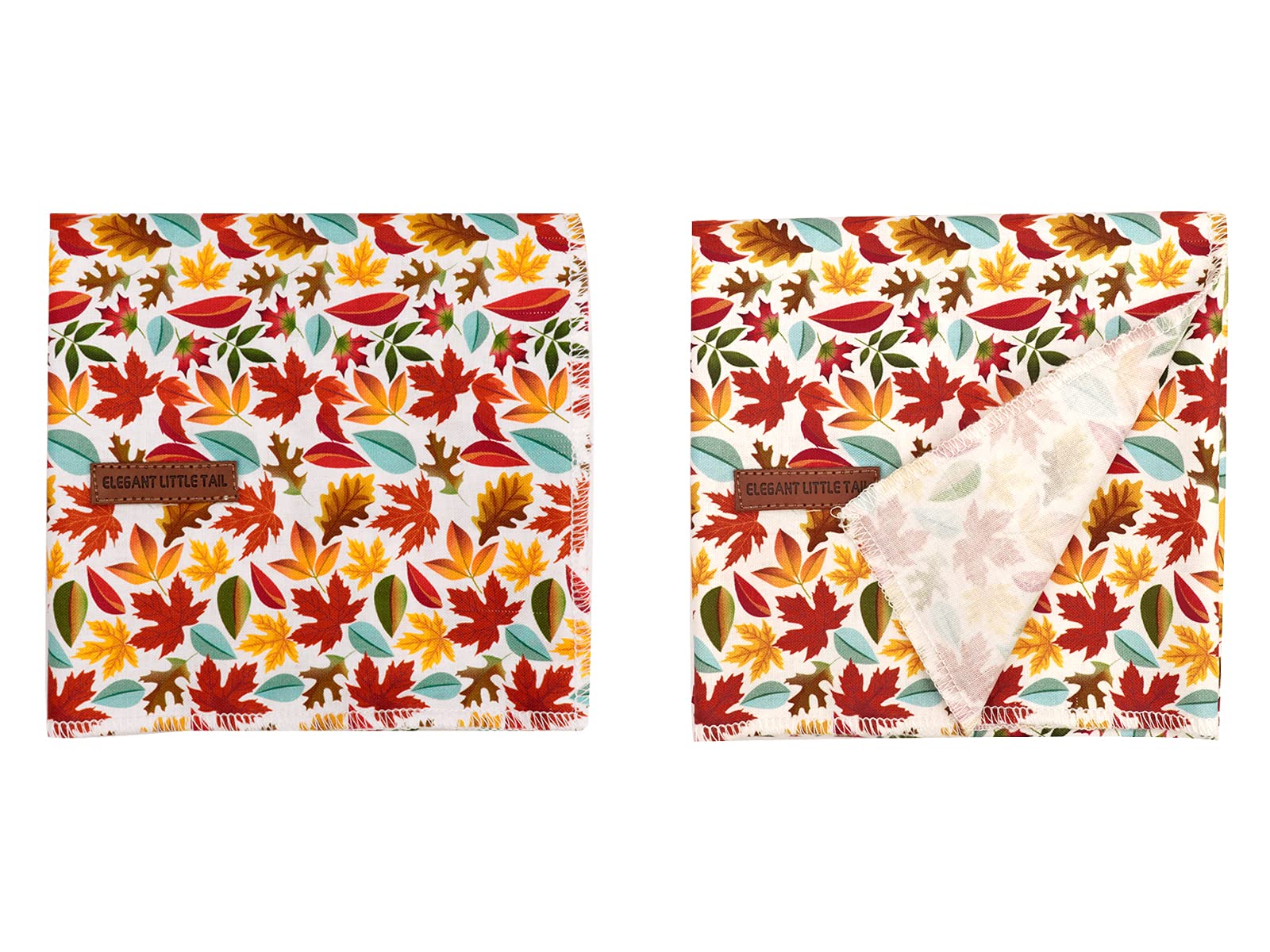 Elegant Little Tail Dog Bandanas - 1Pack Washable Fall Scarf, Square Bib Kerchief, Adjustable Pet Bandana For Medium Or Large Do