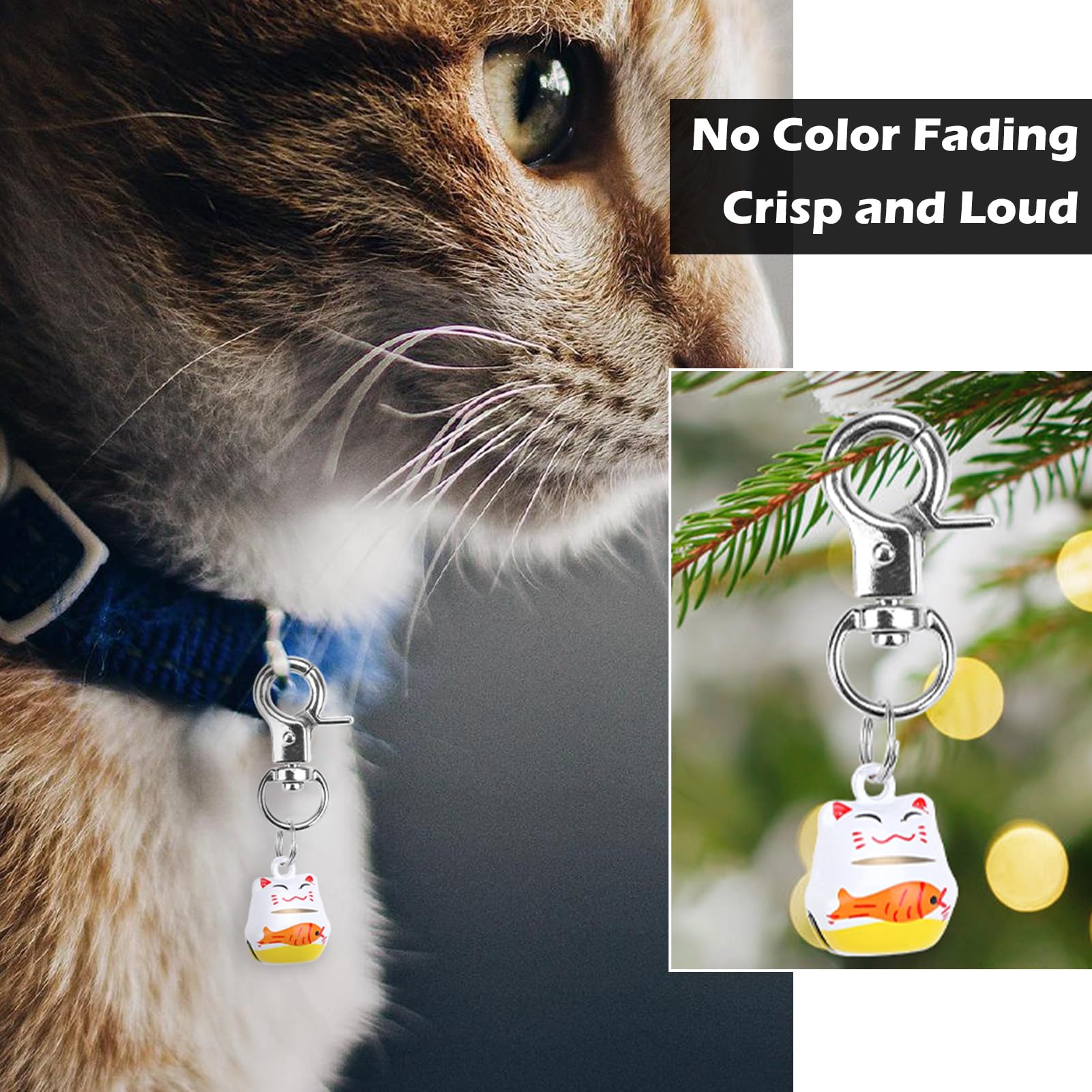 Expawlorer Cat Bell 2 Pack - Pet Collar Accessories Bells Loud With Claw Buckle, Dog Charm Jingle Pendants Jewelry Ornament Cat