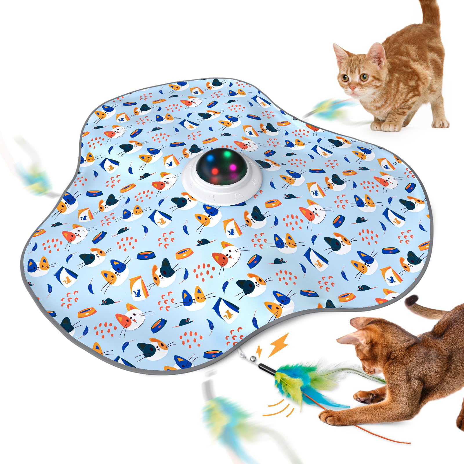 Interactive Cat Toys Rechargeable: Interactive Cats Toy With Chime - Automatic Cat Toys For Indoor Cats, Hide And Seek Toy With 