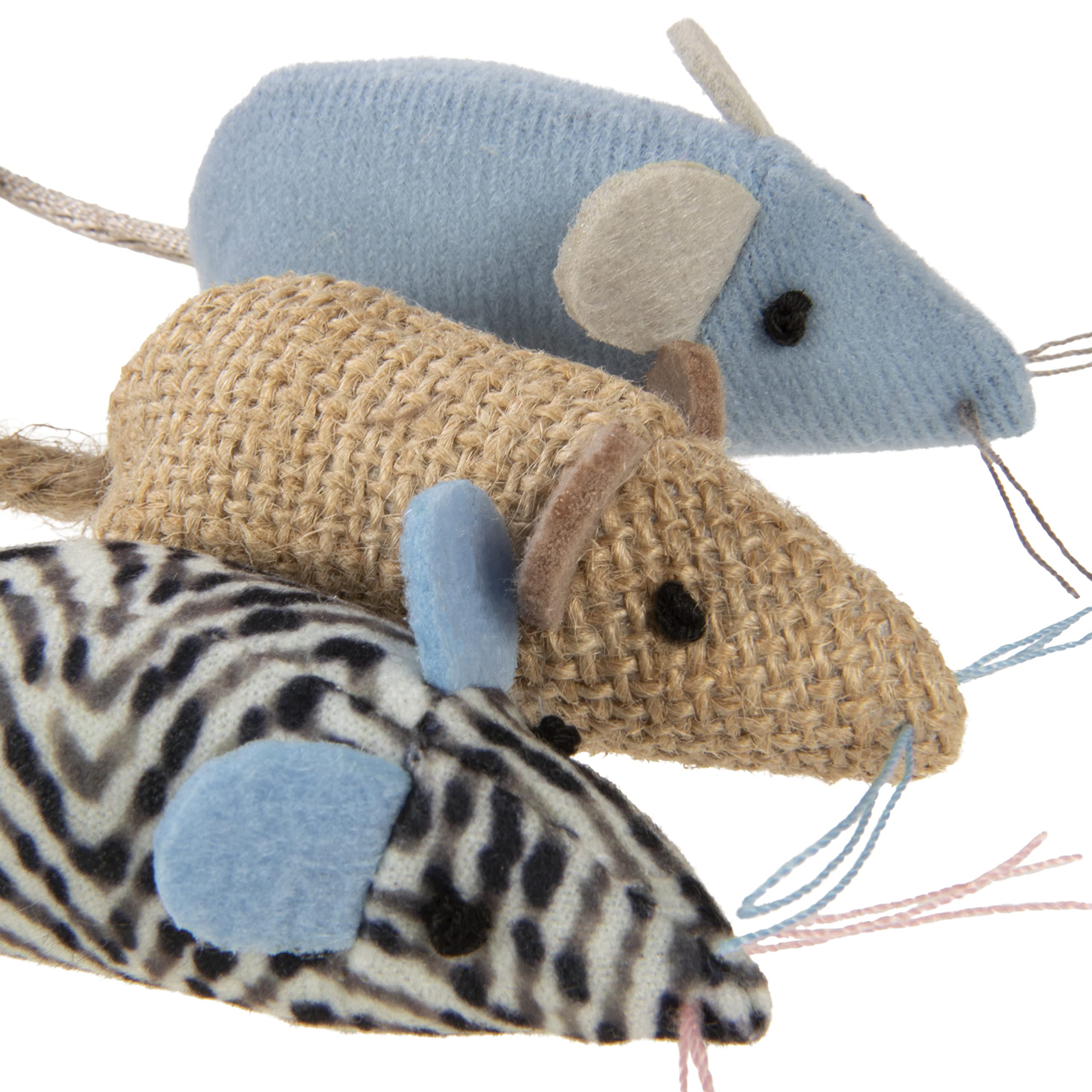 Smartykat Instincts 3-Pack Catnip Caravan Mice Plush Cat Toys, Contains Catnip & Silvervine - Multicolor, 3-Pack