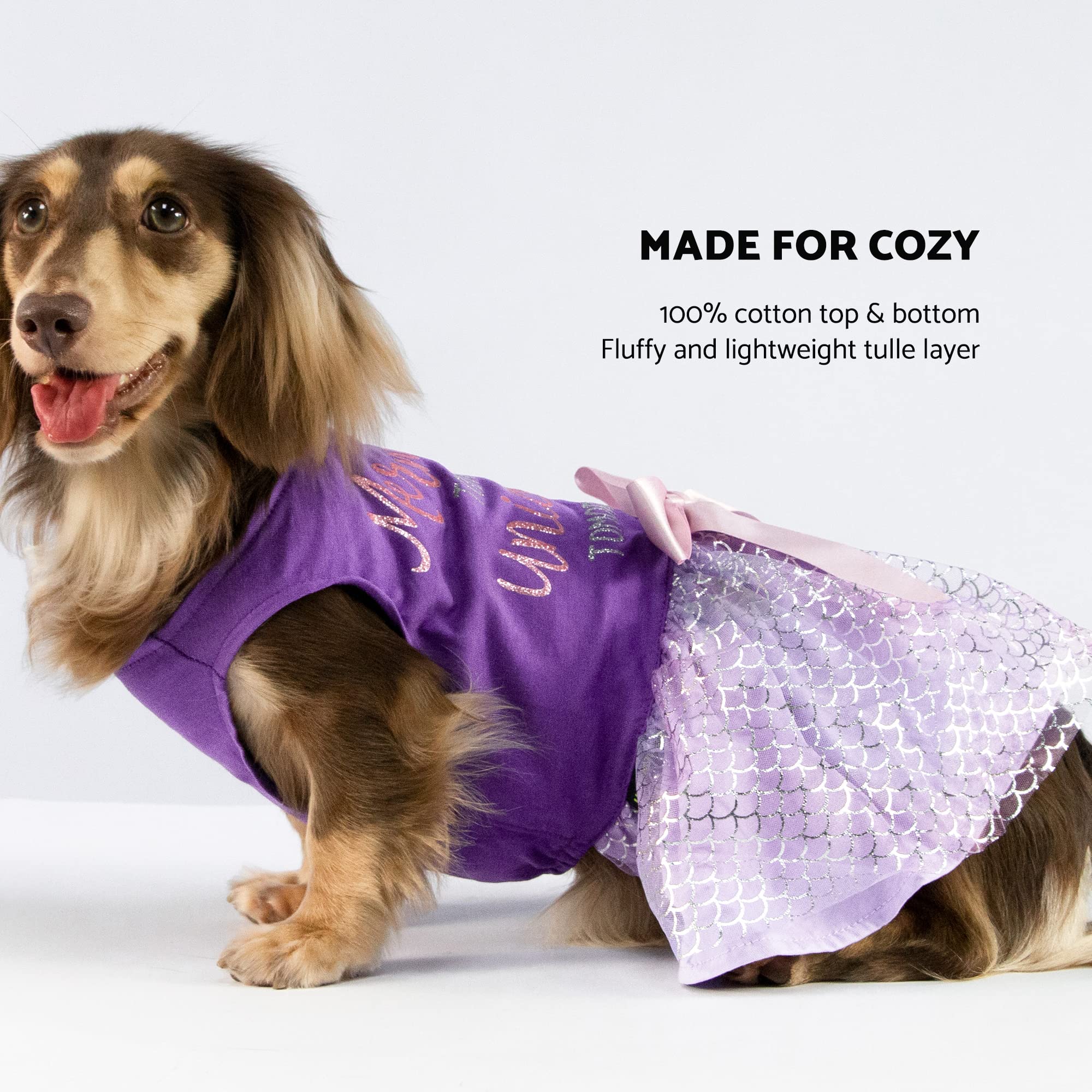 Fitwarm Mermaid Today Unicorn Tomorrow Dog Tulle Dress, Sparkly Dog Clothes For Small Dogs Girl, Pet Beach Costume, Cat Summer O