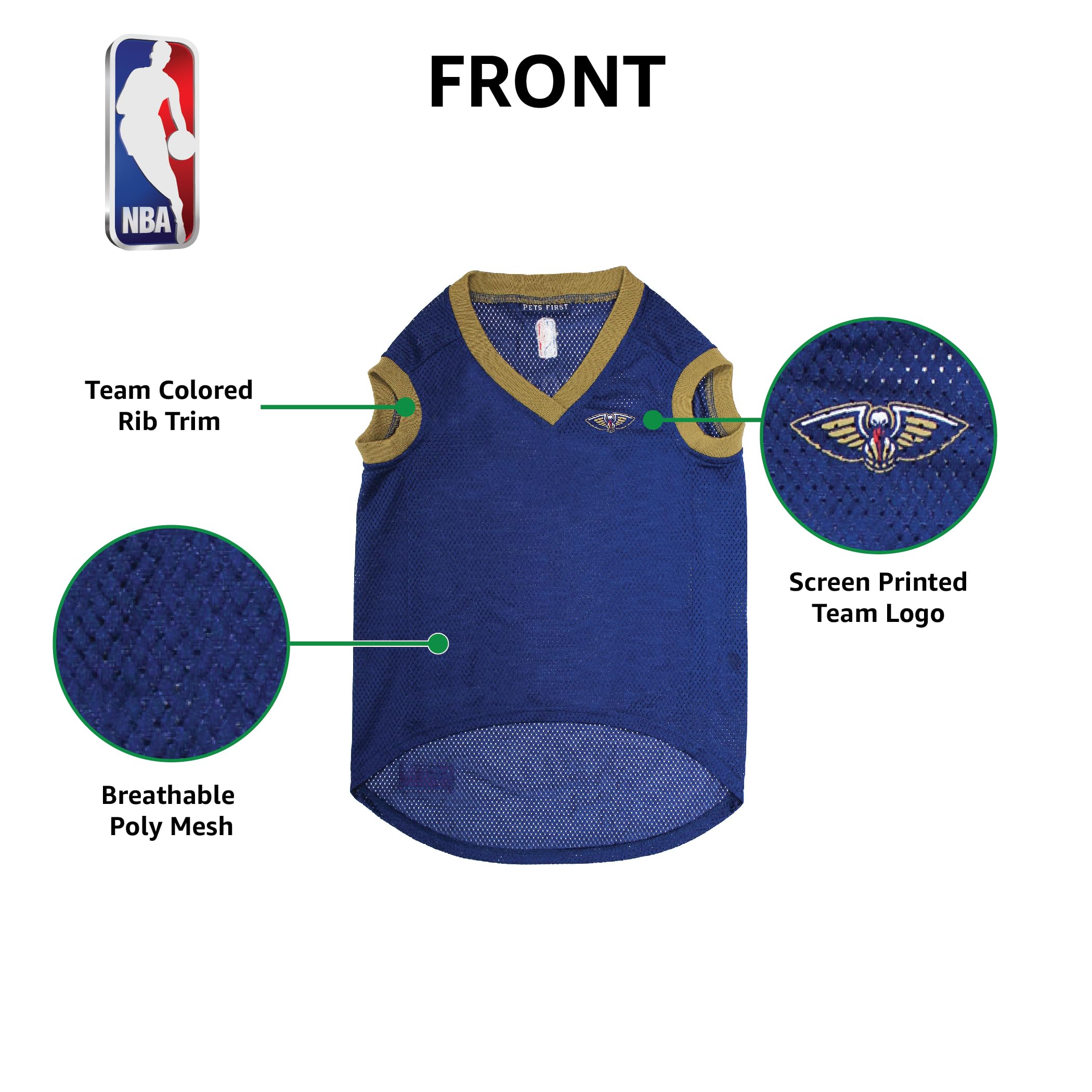 Pets First NBA NEW ORLEANS PELICANS DOG Jersey, X-Large - Tank Top Basketball Pet Jersey