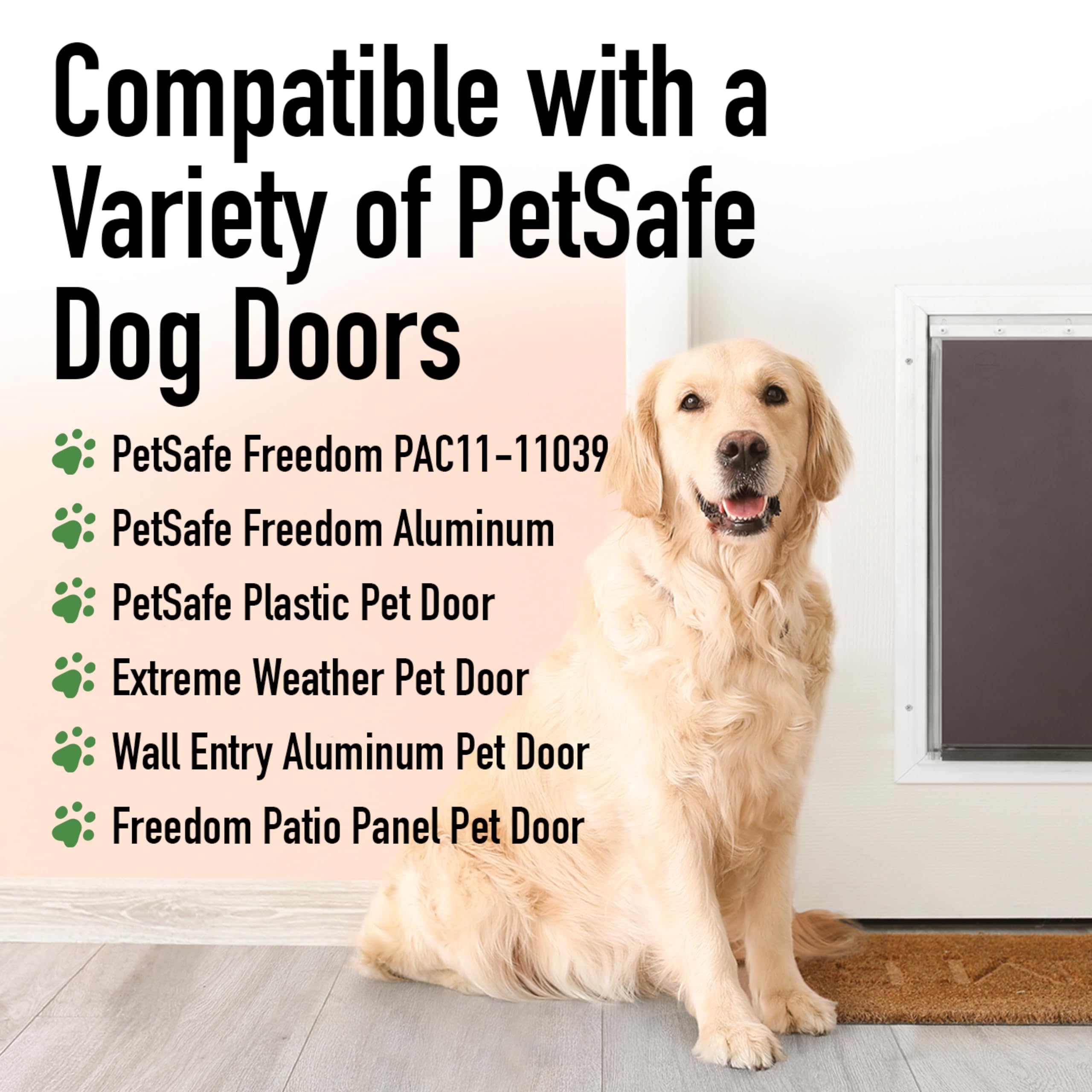 Evergreen Pet Supplies Large Replacement Dog Door Flap - Weather Resistant & Easy To Install Petsafe Freedom Pac11-11039 - Flexible Doggie Door Replacement Flaps For Small, Medium & Large Dogs & Cats