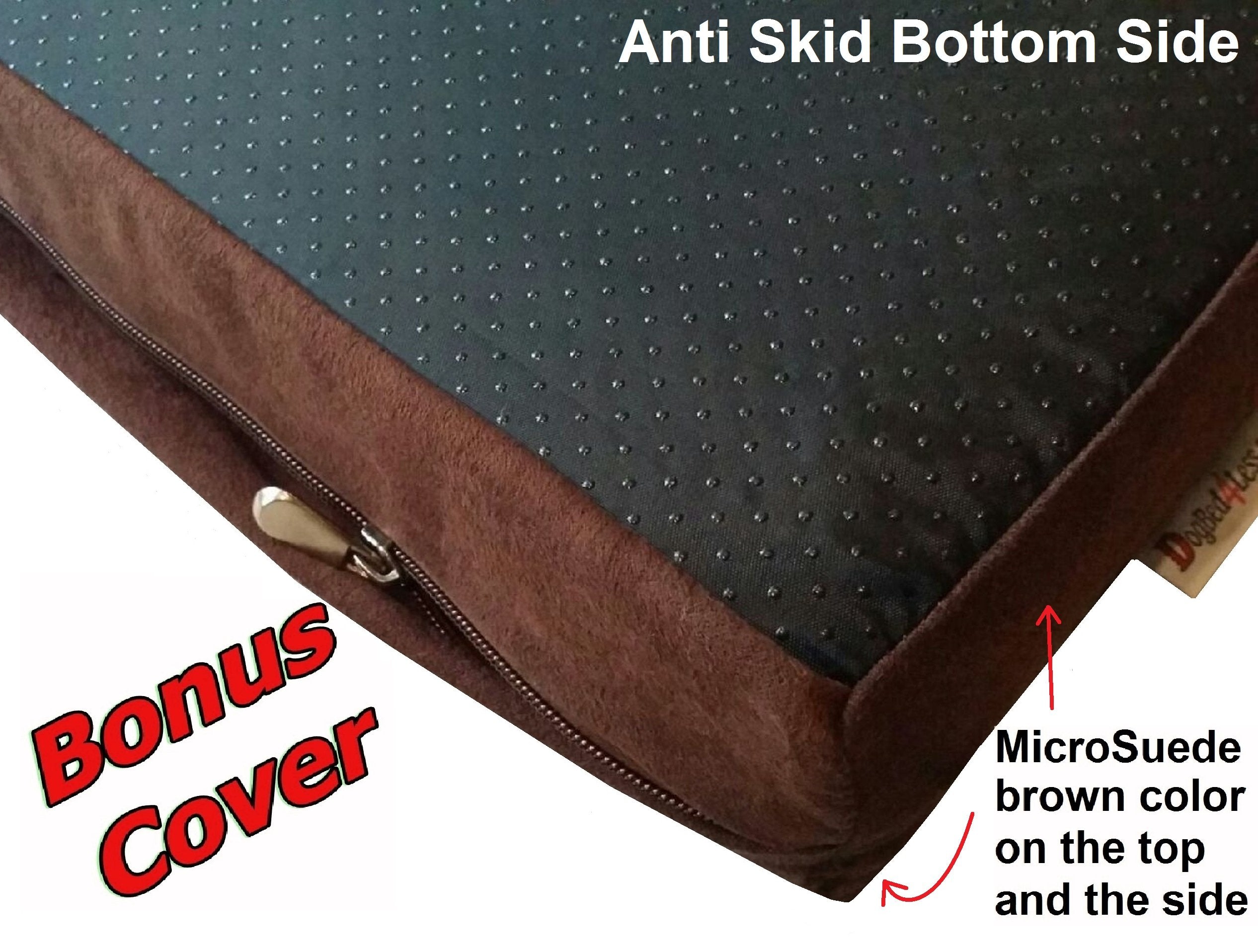 Dogbed4Less Extra Large Orthopedic Memory Foam Dog Bed For Large Dogs, Durable Denim Cover, Waterproof Liner And Extra Pet Bed Case, Fit 48'X30' Crate, Brown