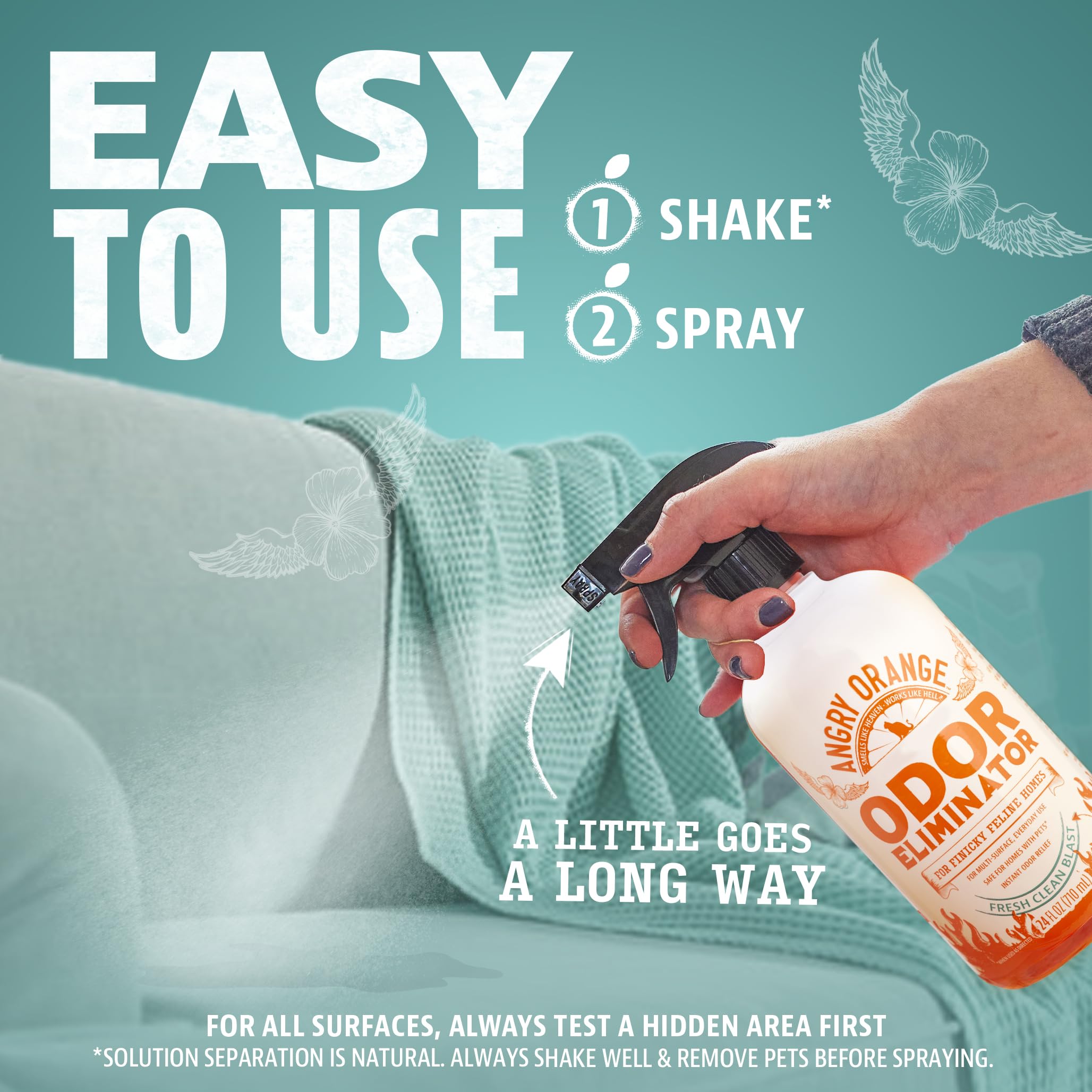 Angry Orange Pet Odor Eliminator For Cat Urine, Carpet Stains, And Strong Smells - Fresh Scent Odor Remover- 24 Oz