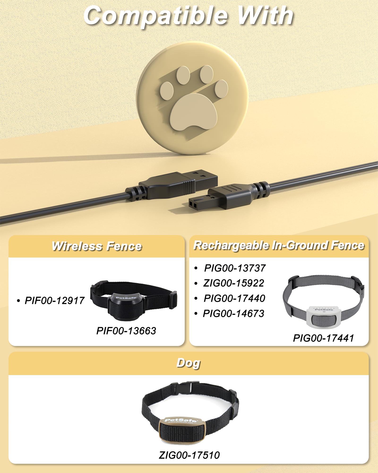 Vhbw Replacement For Petsafe Receiver Collar Usb Charger Cable Compatible With Petsafe Pif00-12917 Pif00-13663 Pif00-14288 Pif00