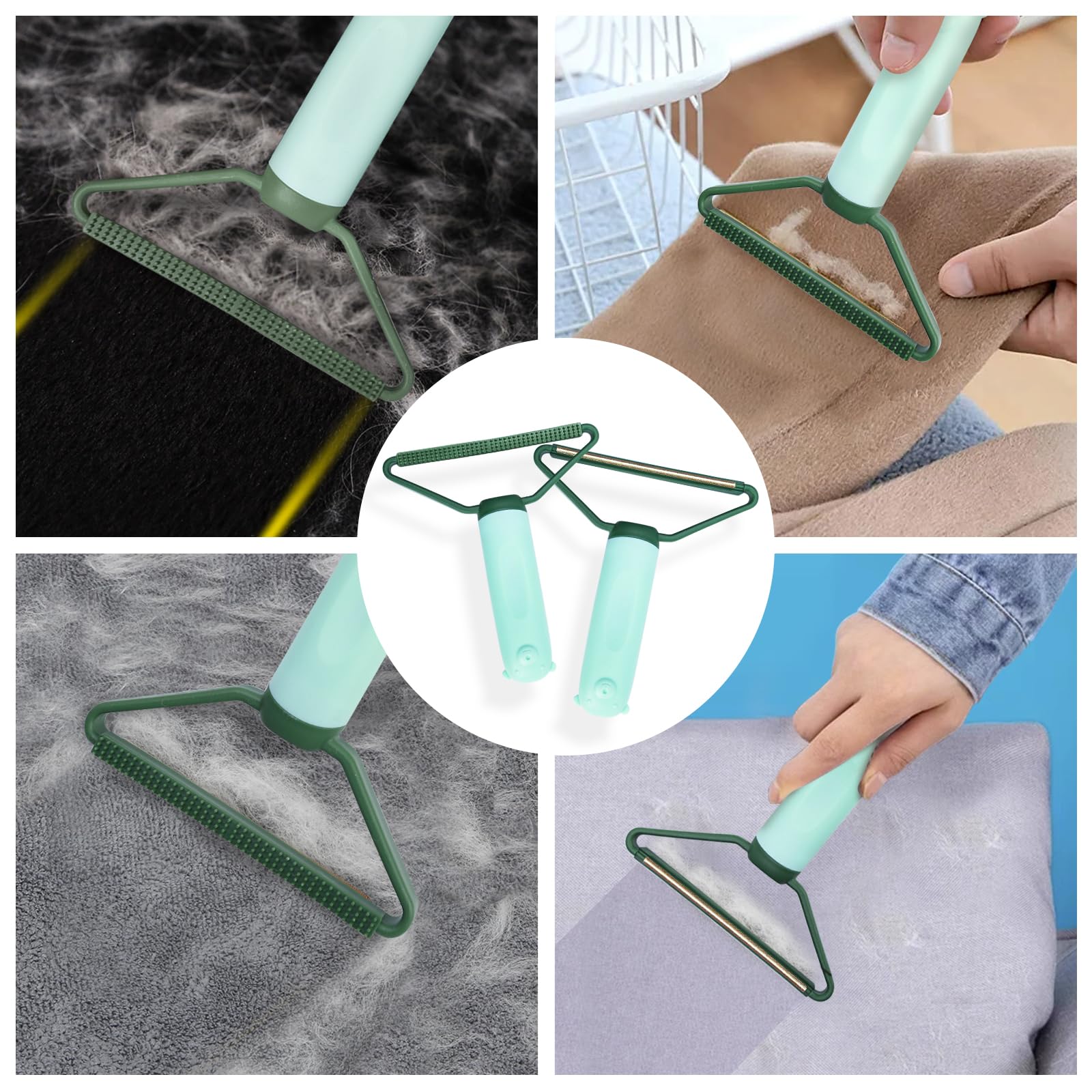 Multifunctional Pet Hair Remover,2 Pcs Carpet Scraper,4 In 1 Dog Hair Remover, Reusable Cat Hair Remover For Dog And Cat,Adjusta