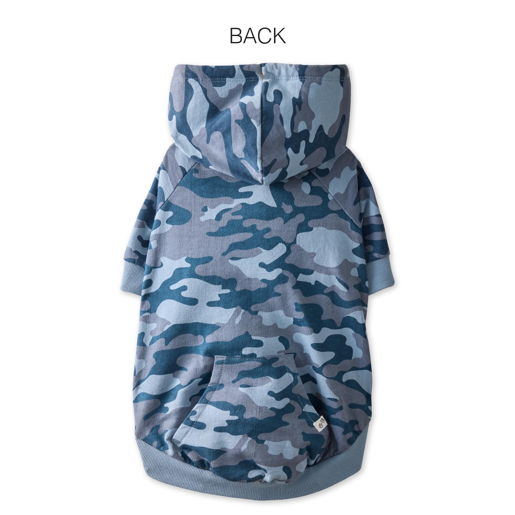 Pet Passion 100% Organic Cotton Dog Hoodie Pet Coat for Small, Medium and Large Dogs, Camo-Navy, Small
