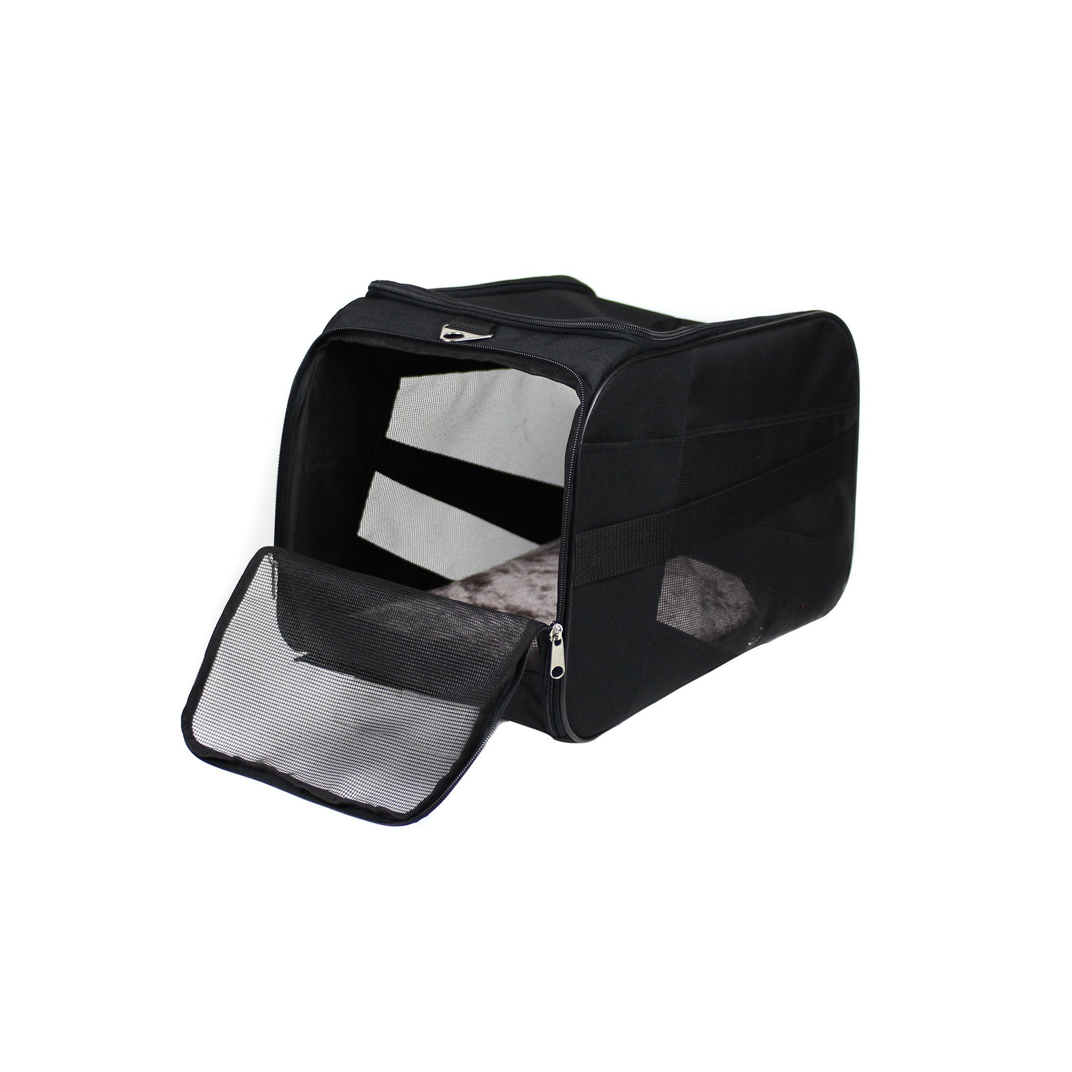dbest products Pet Smart Cart Carrier, Medium, Black, Soft Sided Collapsible Folding Travel Bag, Dog Cat Airline Approved Tote L