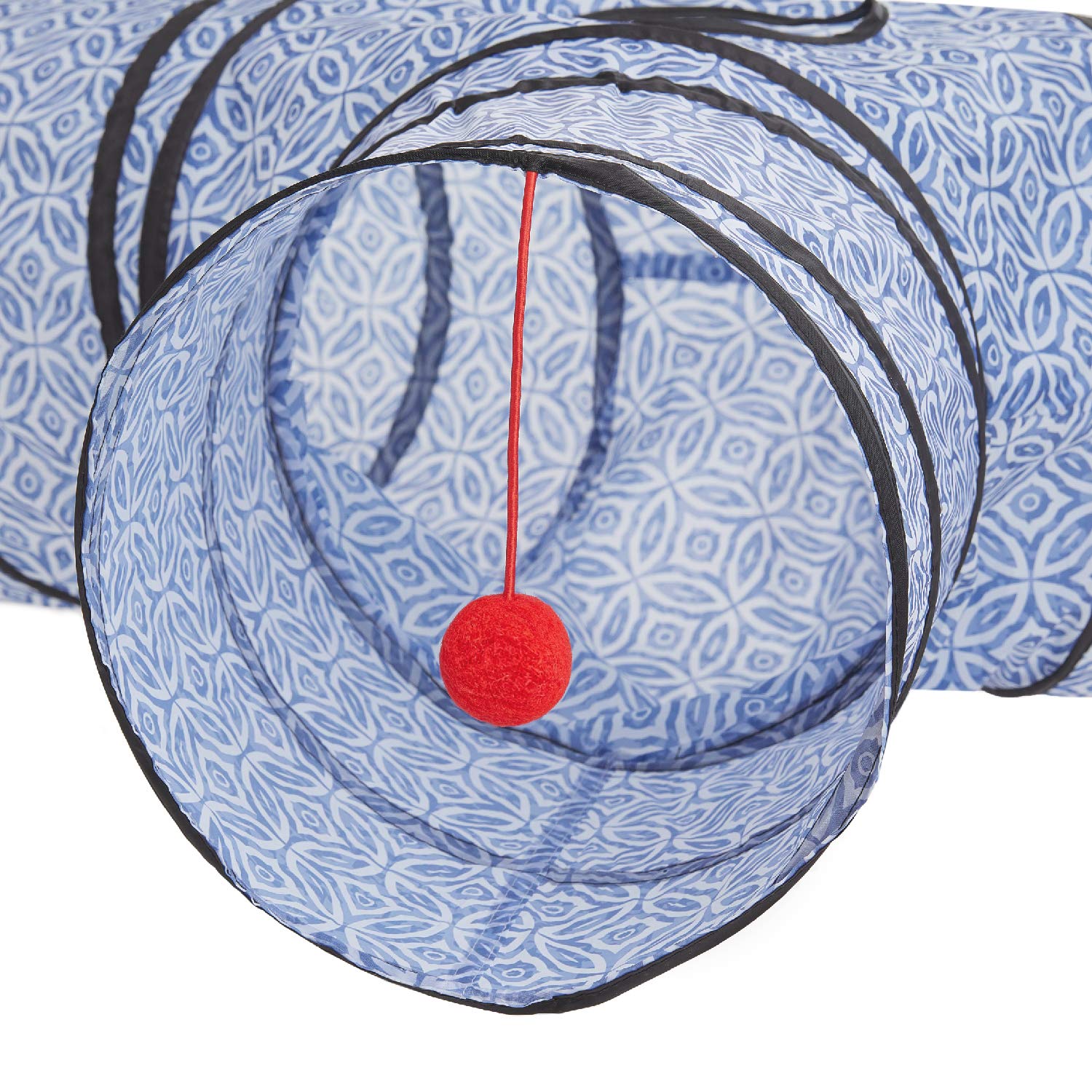 Tempcore 3 Way Collapsible Cat Toys - Indoor Cat Tunnels with Peek Hole & Ball, Perfect for Kittens & Puppies